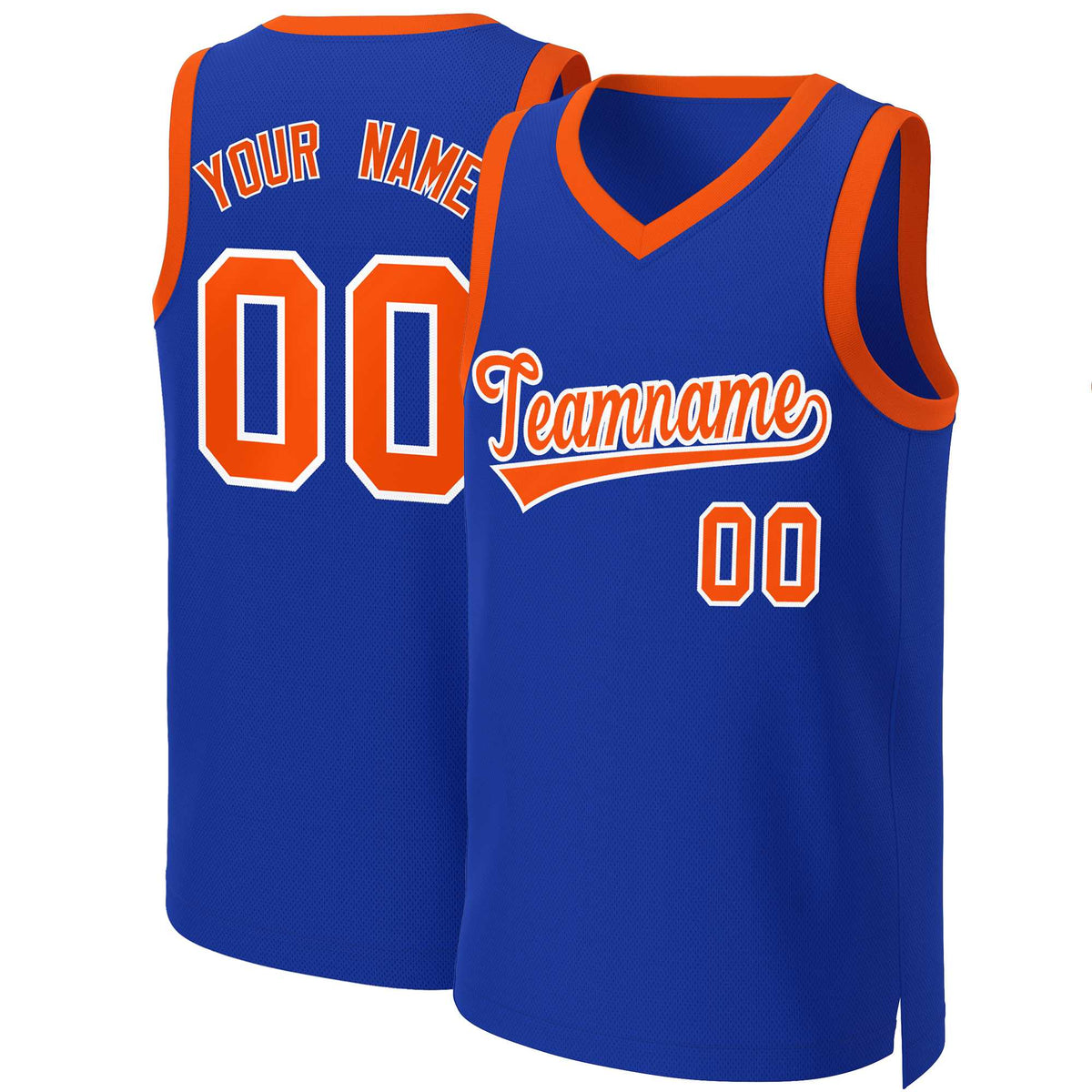 Custom Royal Orange-White Classic Tops Basketball Jersey | KXKSHOP
