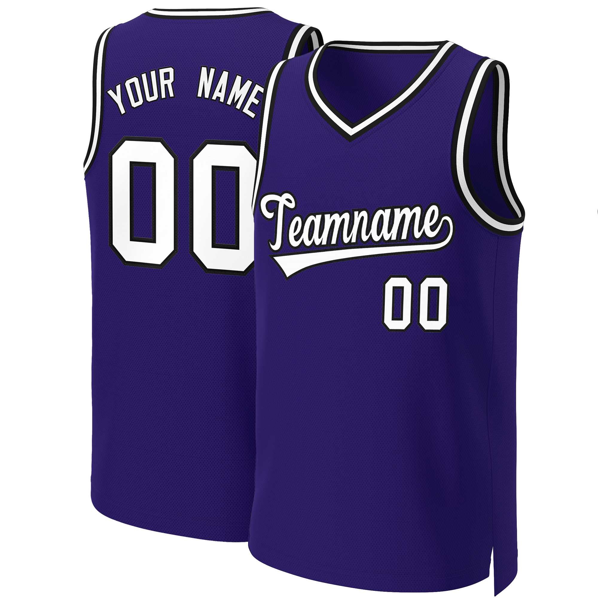 Custom Purple White-Black Classic Tops Basketball Jersey | KXKSHOP