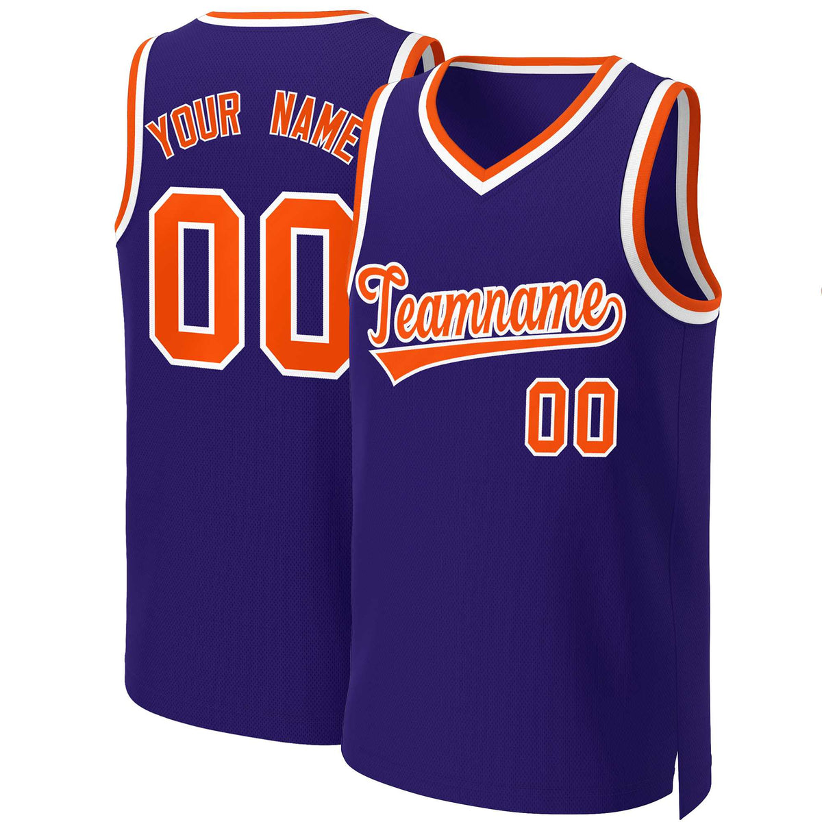 Custom Purple Orange-White Classic Tops Basketball Jersey | KXKSHOP