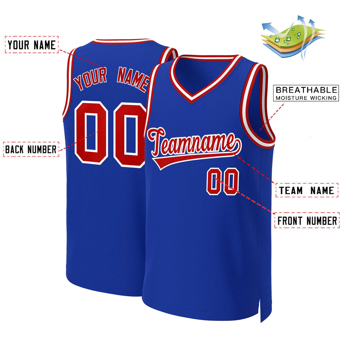 Custom White Red Classic Tops Basketball Jersey | KXKSHOP