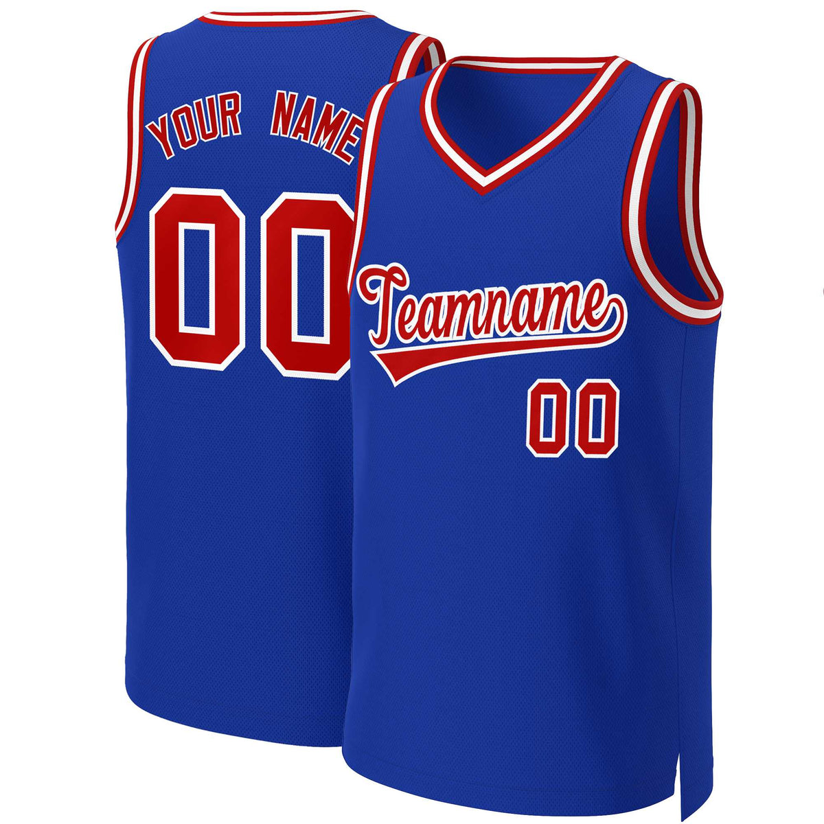 Custom Royal Red-White Classic Tops Basketball Jersey | KXKSHOP