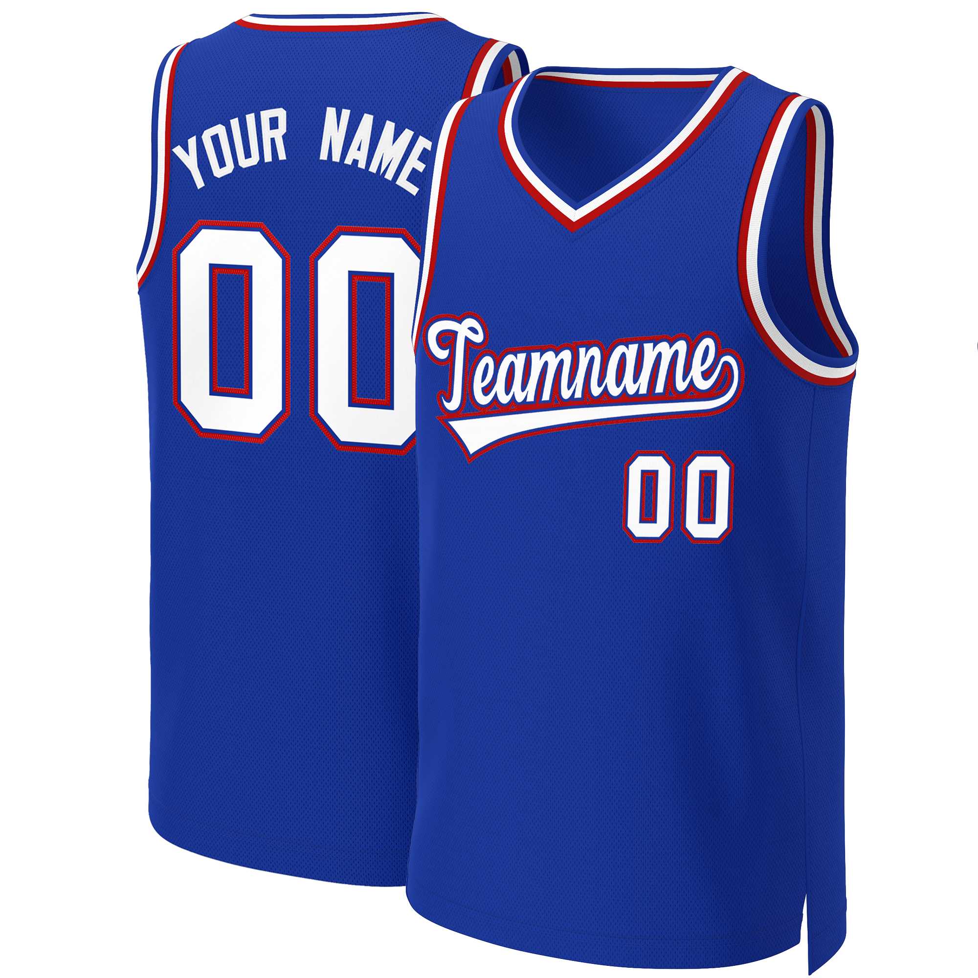 Custom Royal White-Royal Classic Tops Basketball Jersey | KXKSHOP