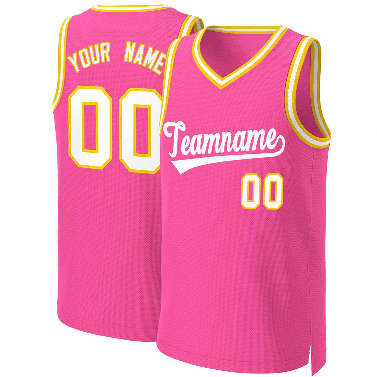 Custom Pink White Classic Tops Basketball Jersey | KXKSHOP