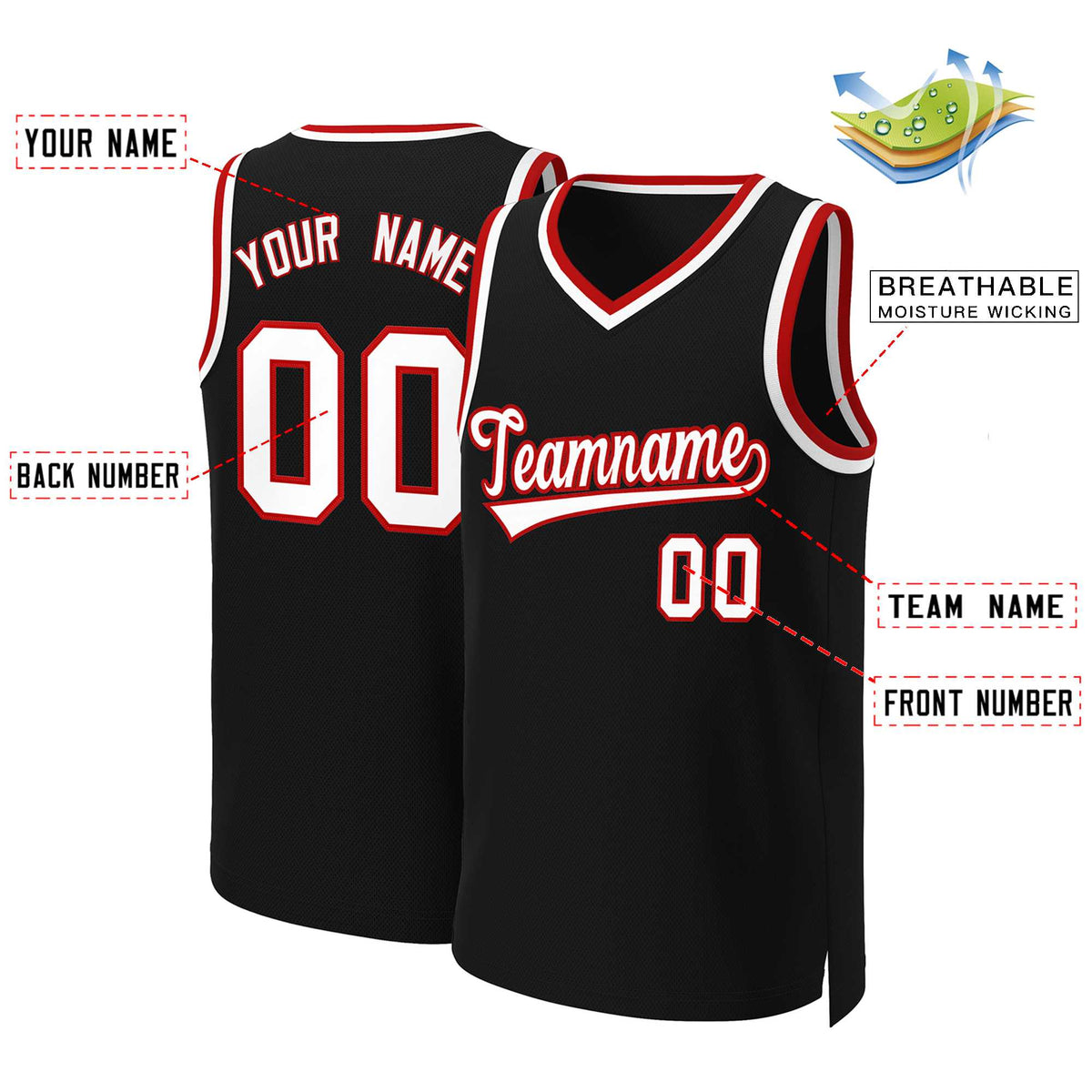 Custom White Red Classic Tops Basketball Jersey | KXKSHOP