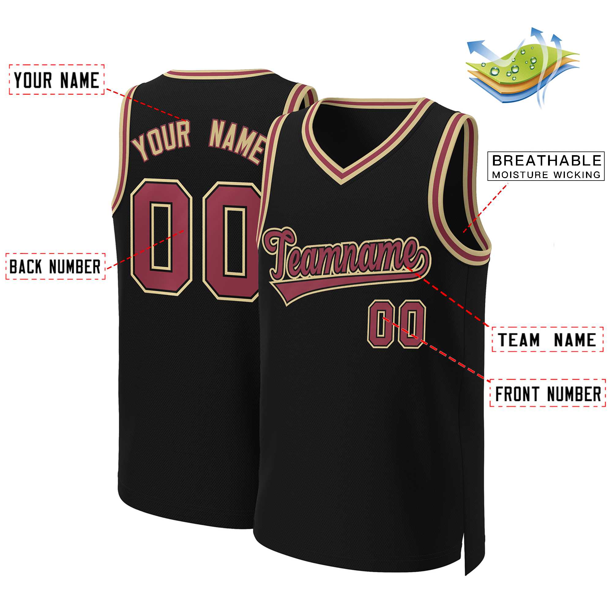 Custom White Red Classic Tops Basketball Jersey | KXKSHOP