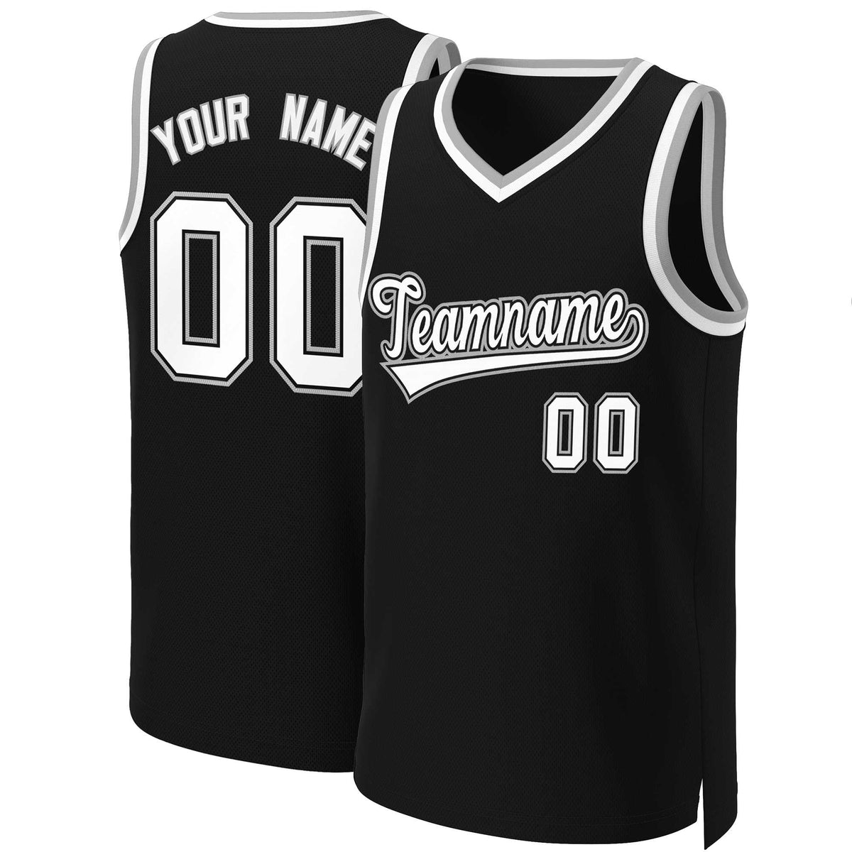Custom Black White-Black Classic Tops Basketball Jersey | KXKSHOP