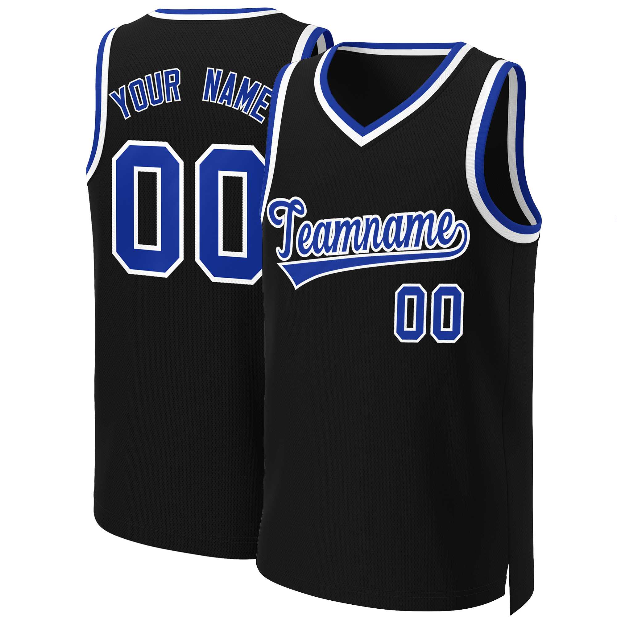 Custom Black Royal-White Classic Tops Basketball Jersey | KXKSHOP