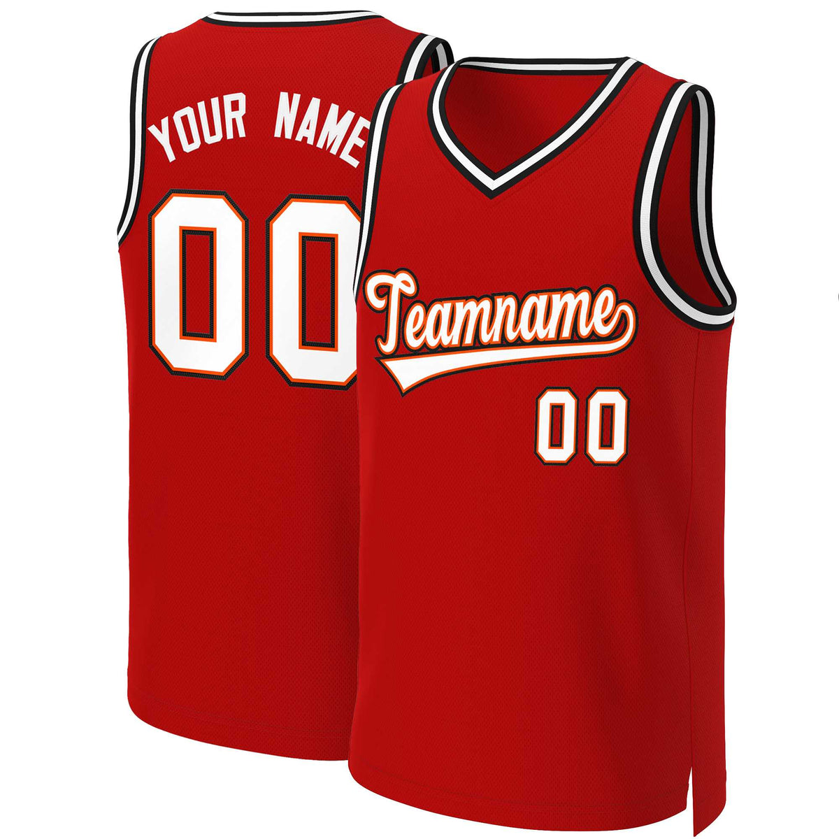 Custom Red White-Orange Classic Tops Basketball Jersey | KXKSHOP