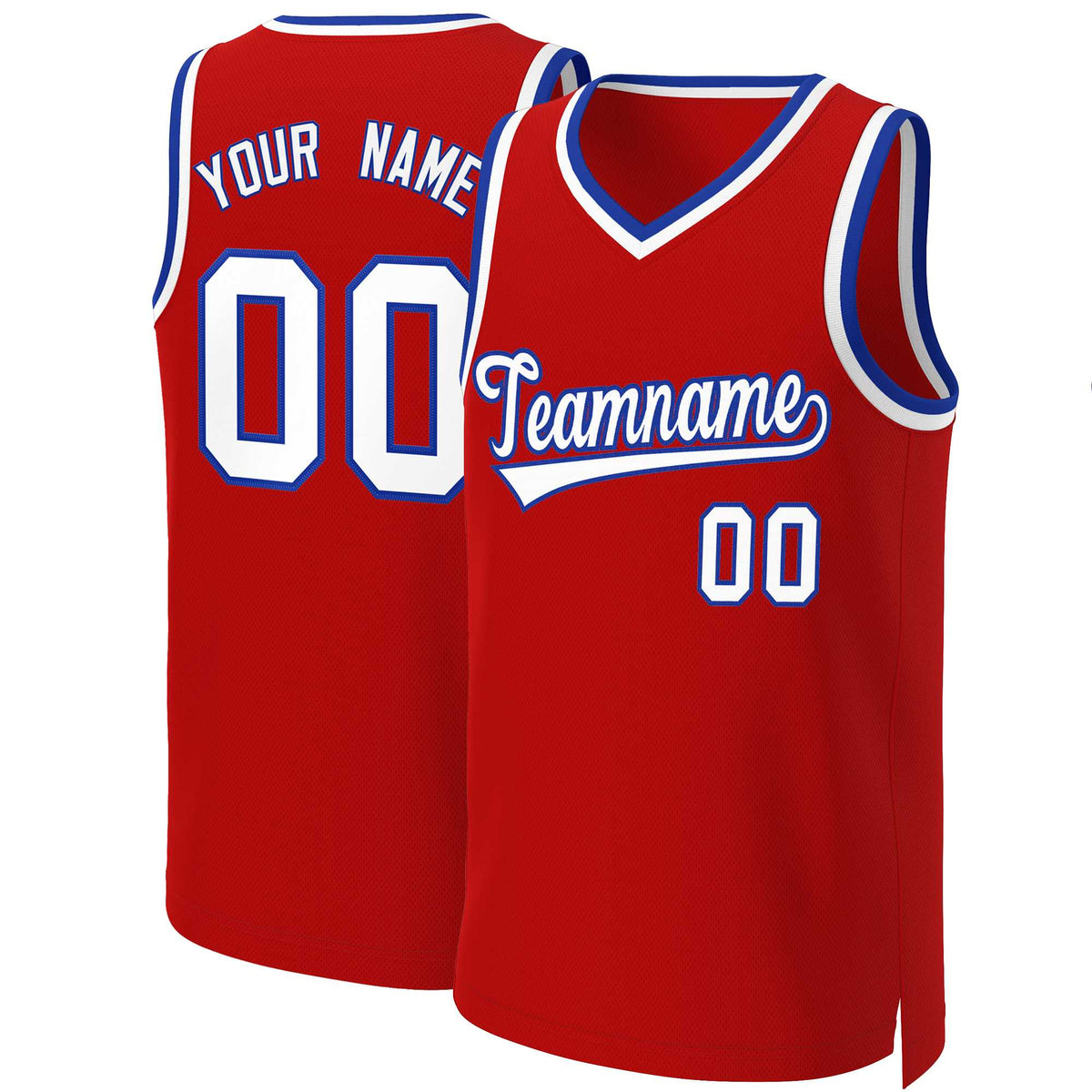 Custom Red White-Royal Classic Tops Basketball Jersey | KXKSHOP