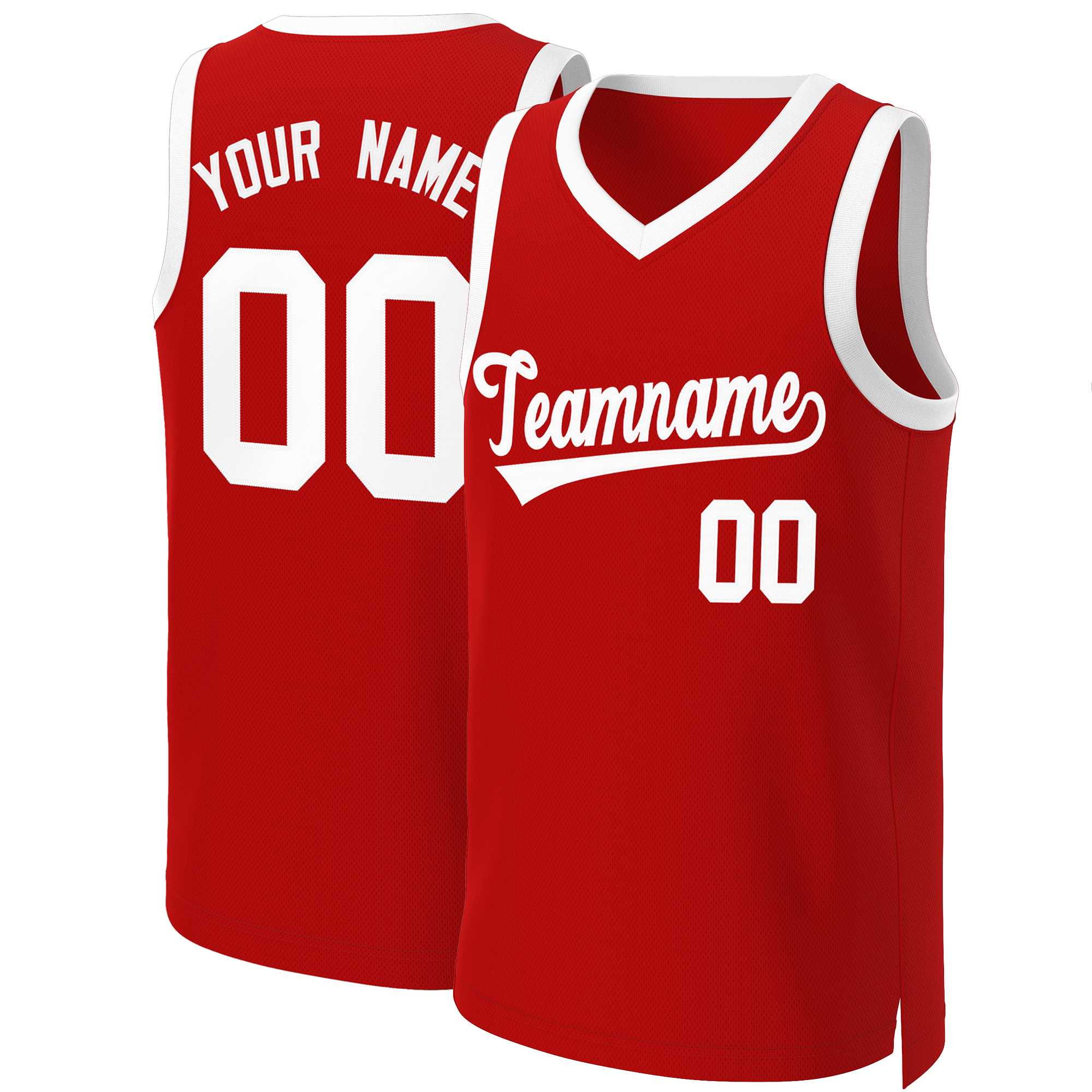 Custom Red White Classic Tops Basketball Jersey | KXKSHOP