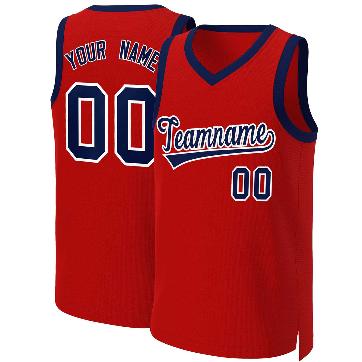 Custom Red Navy-White Classic Tops Basketball Jersey | KXKSHOP