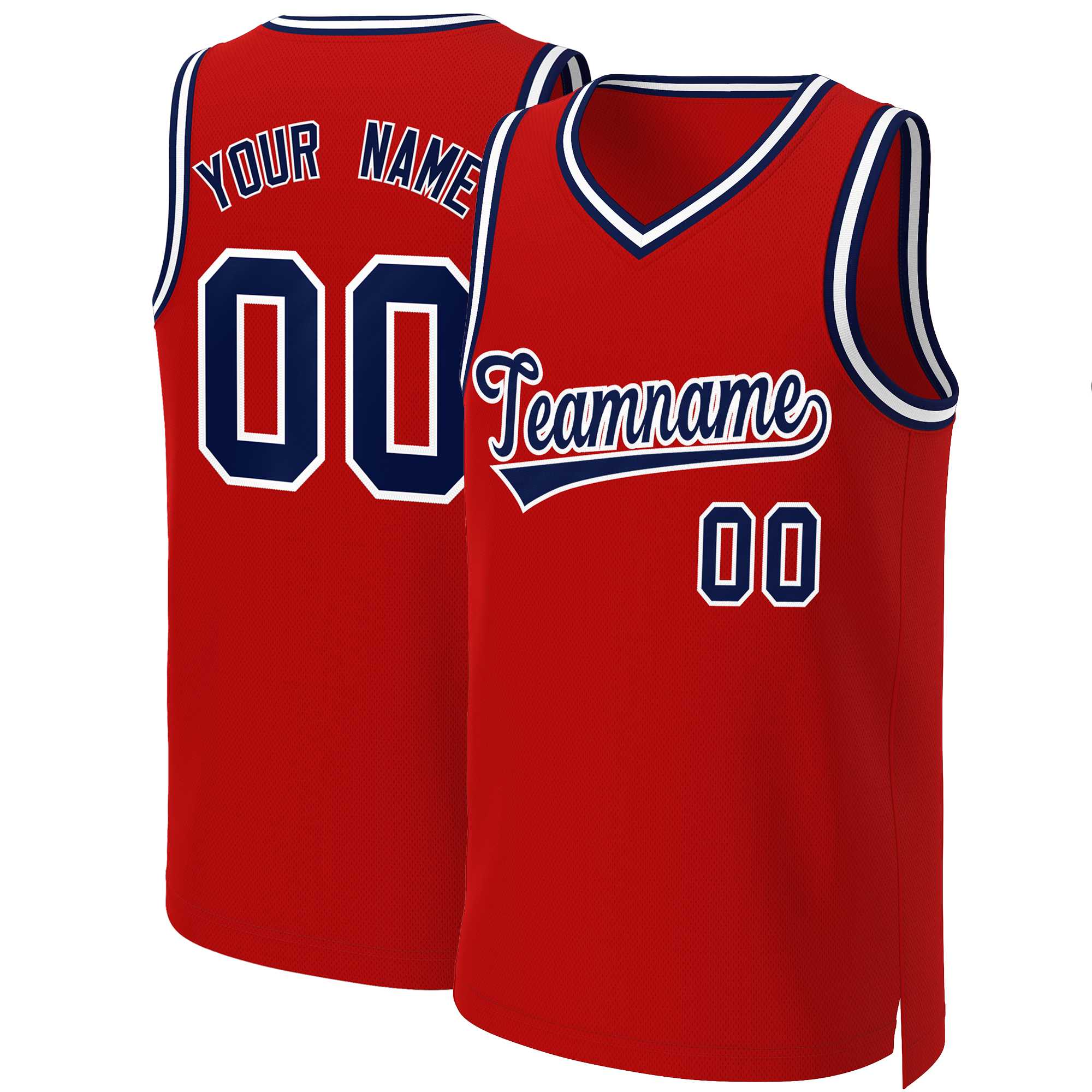Custom Red Navy-White Classic Tops Basketball Jersey | KXKSHOP