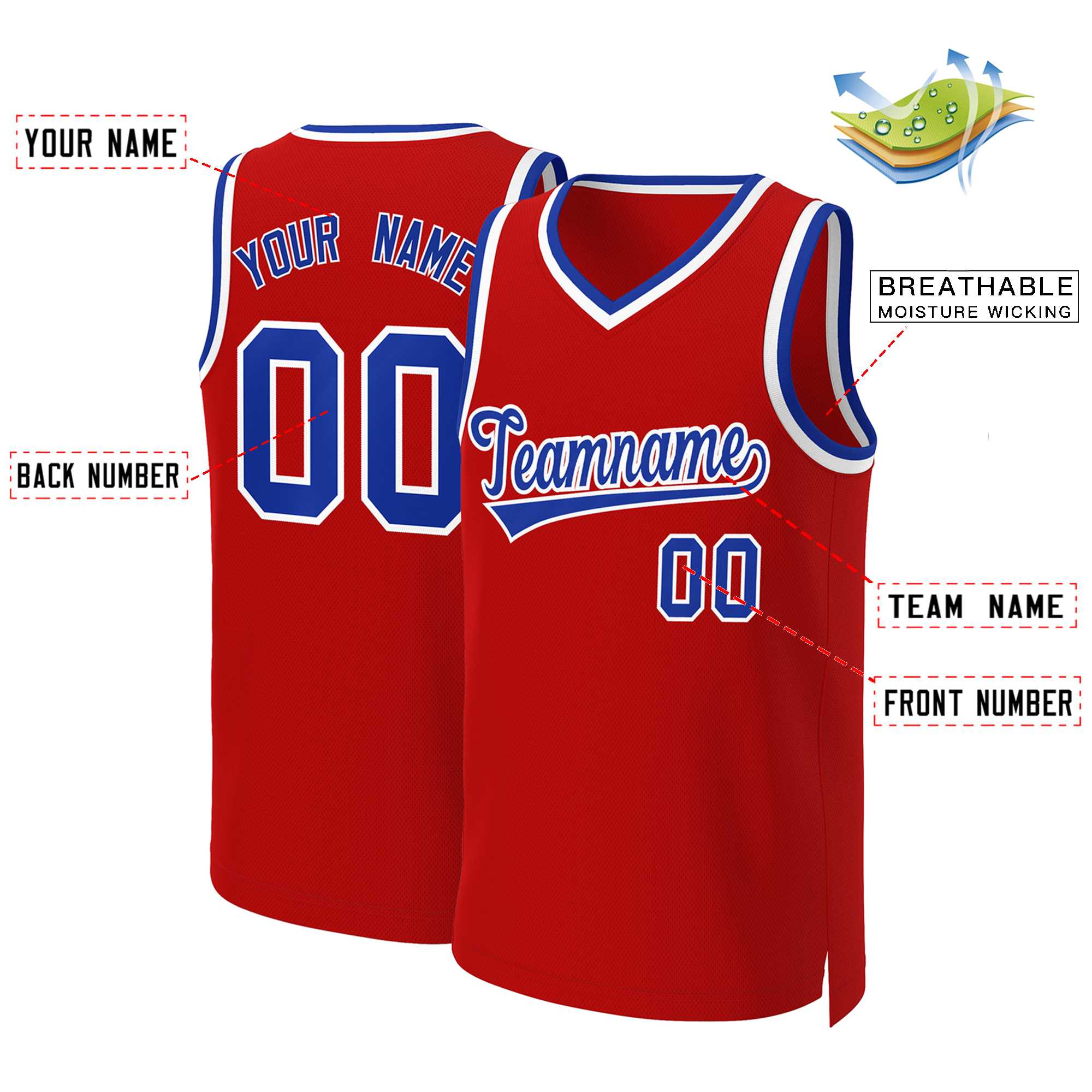 Custom White Red Classic Tops Basketball Jersey | KXKSHOP