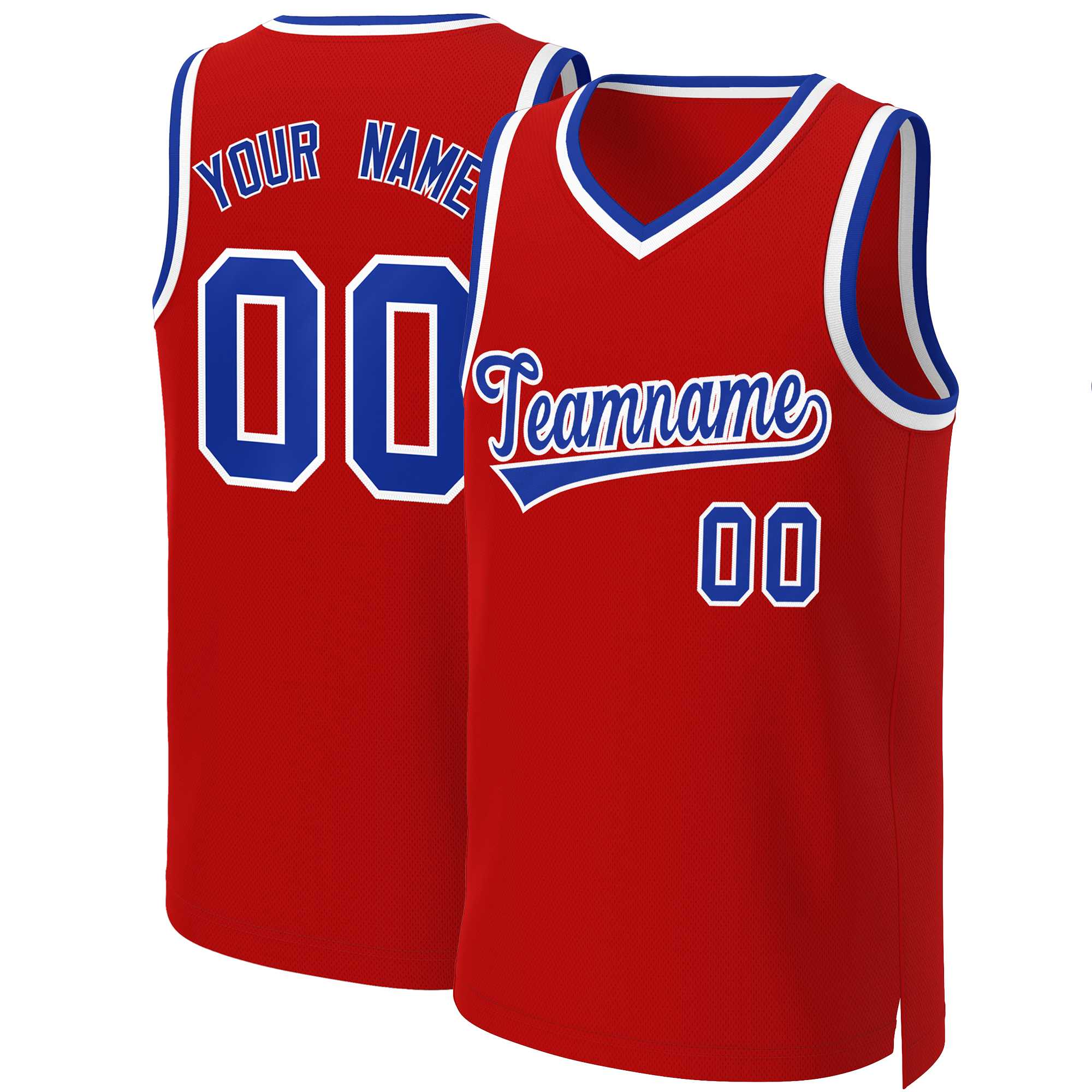 Custom Red Royal-White Classic Tops Basketball Jersey | KXKSHOP