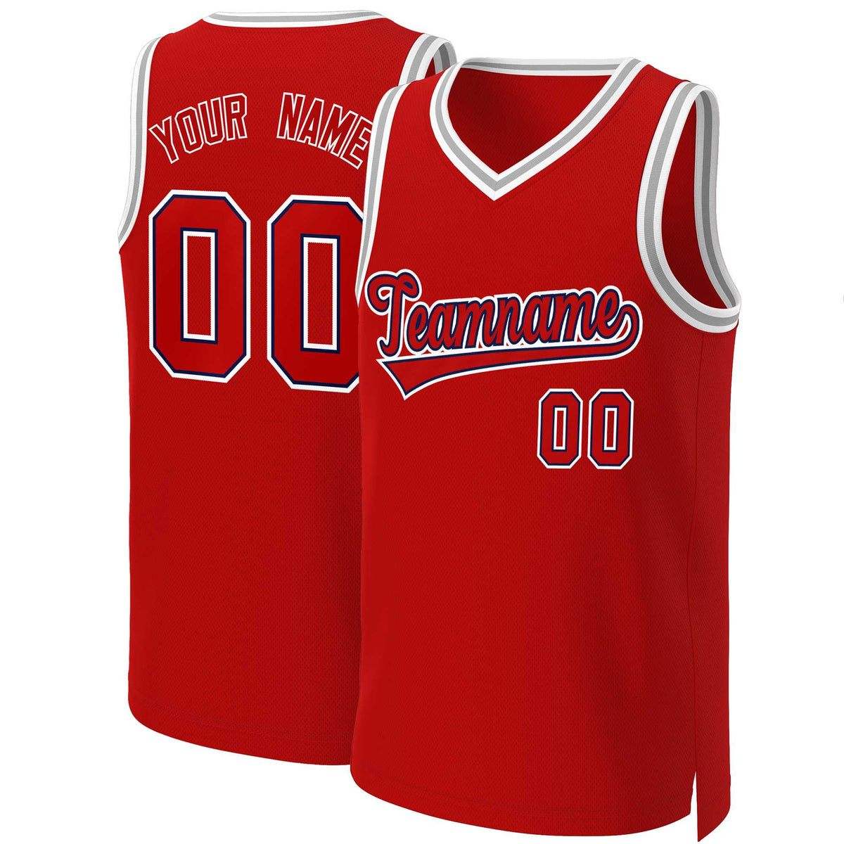 Custom Red Red-Navy Classic Tops Basketball Jersey | KXKSHOP