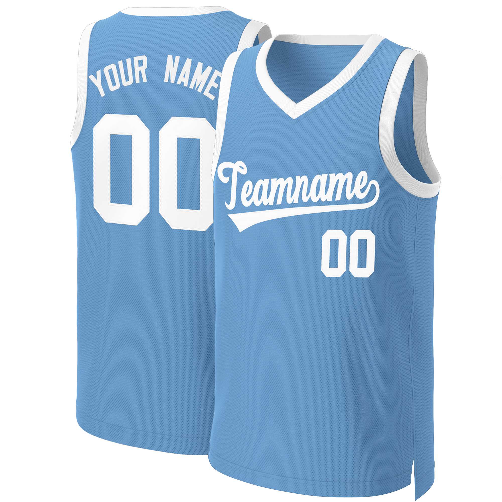 Custom Light Blue White Classic Tops Basketball Jersey | KXKSHOP