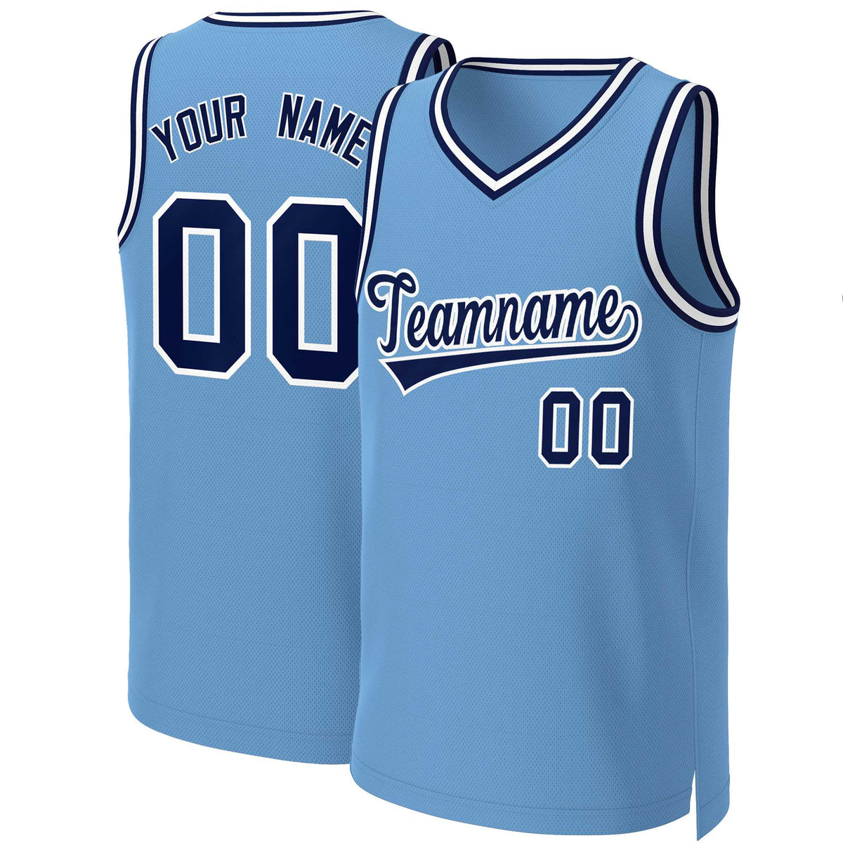 Custom Light Blue Navy-White Classic Tops Basketball Jersey | KXKSHOP