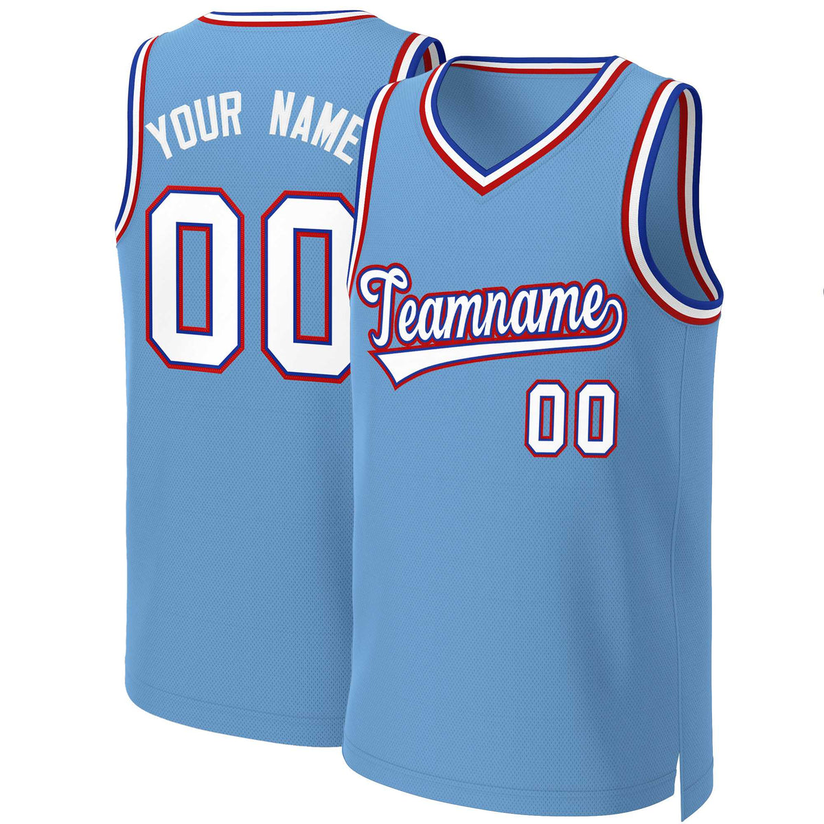 Custom Light Blue White-Royal Classic Tops Basketball Jersey | KXKSHOP