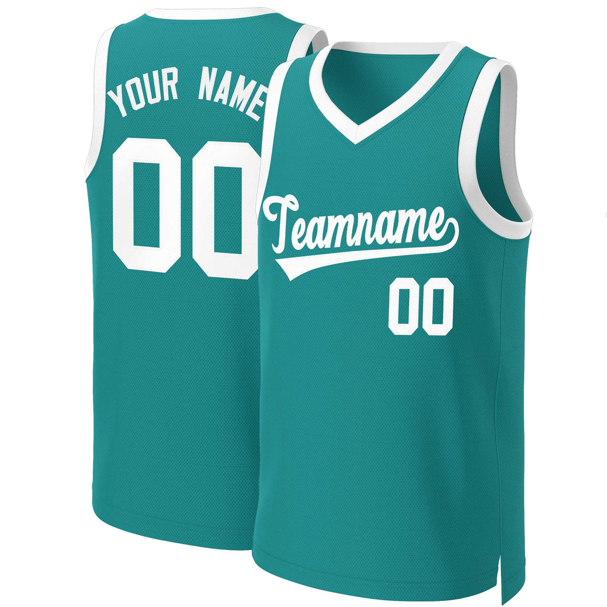 Custom Teal White Classic Tops Basketball Jersey | KXKSHOP