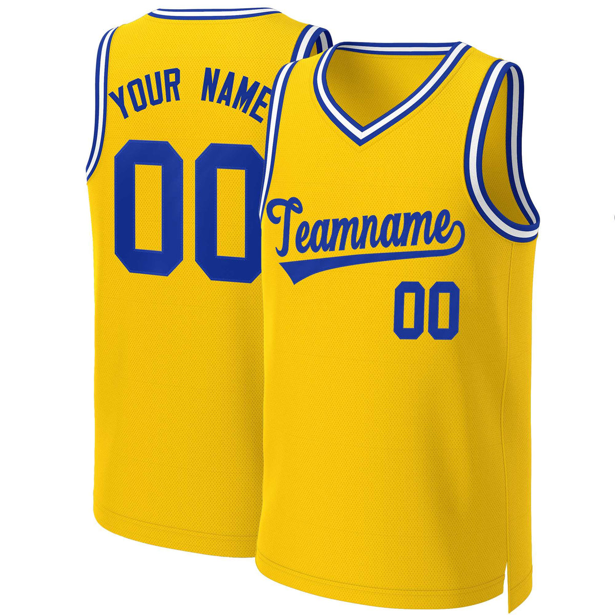 Custom Yellow Royal Classic Tops Basketball Jersey | KXKSHOP
