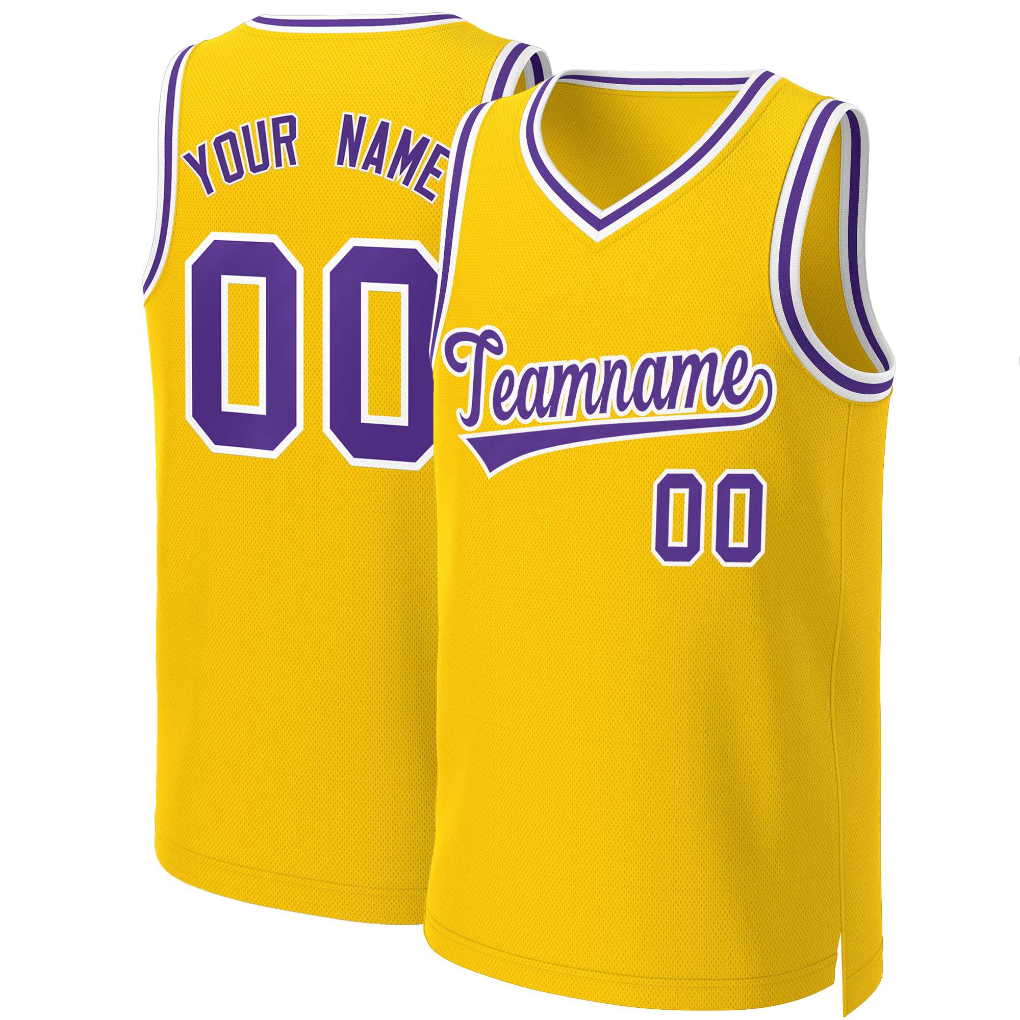 Custom Yellow Purple-White Classic Tops Basketball Jersey | KXKSHOP