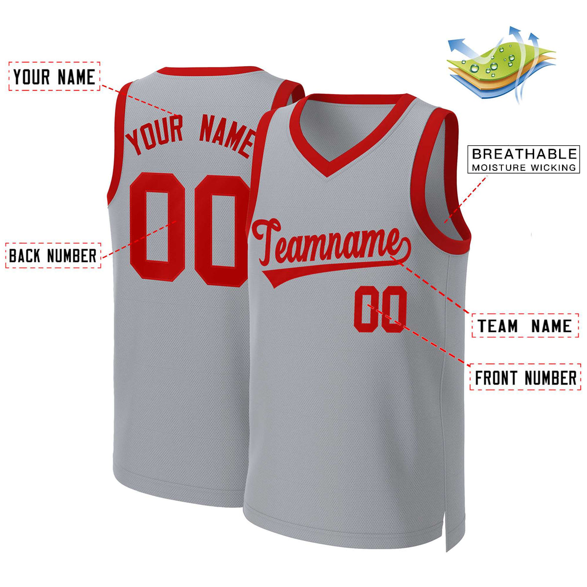 Custom White Red Classic Tops Basketball Jersey | KXKSHOP