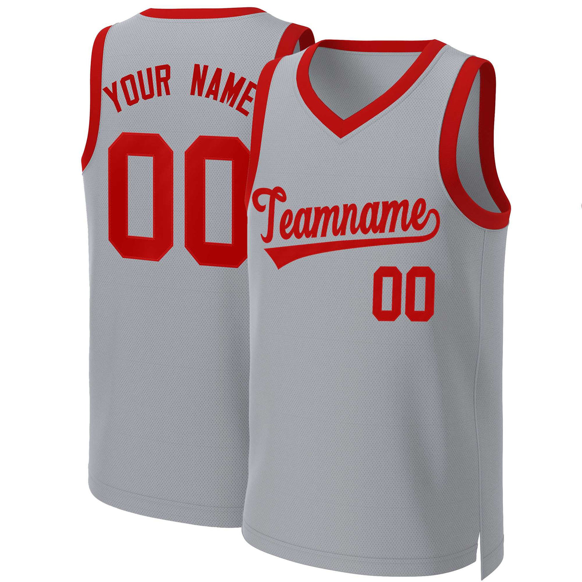 Custom Gray Red Classic Tops Basketball Jersey | KXKSHOP