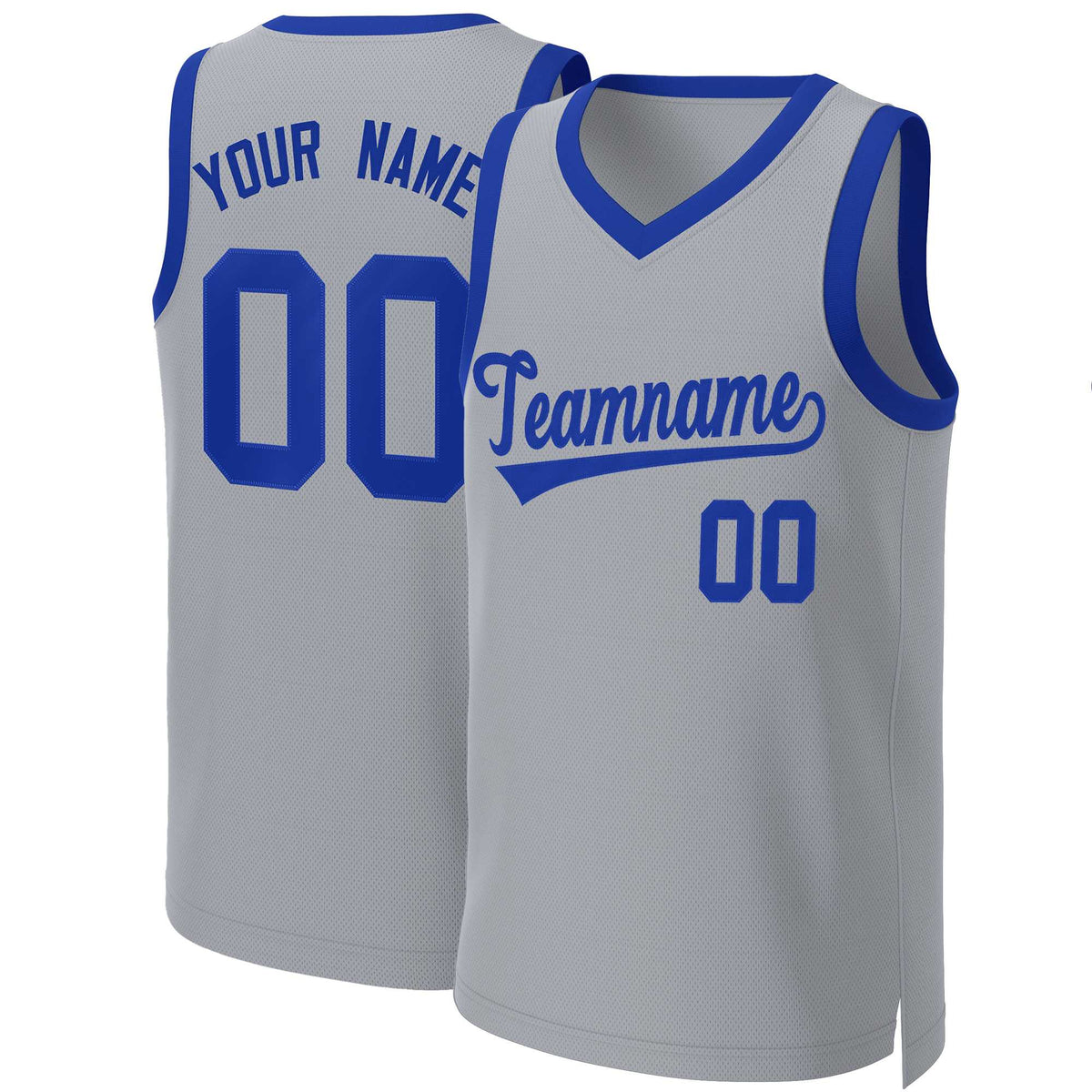 Custom Gray Royal Classic Tops Basketball Jersey | KXKSHOP