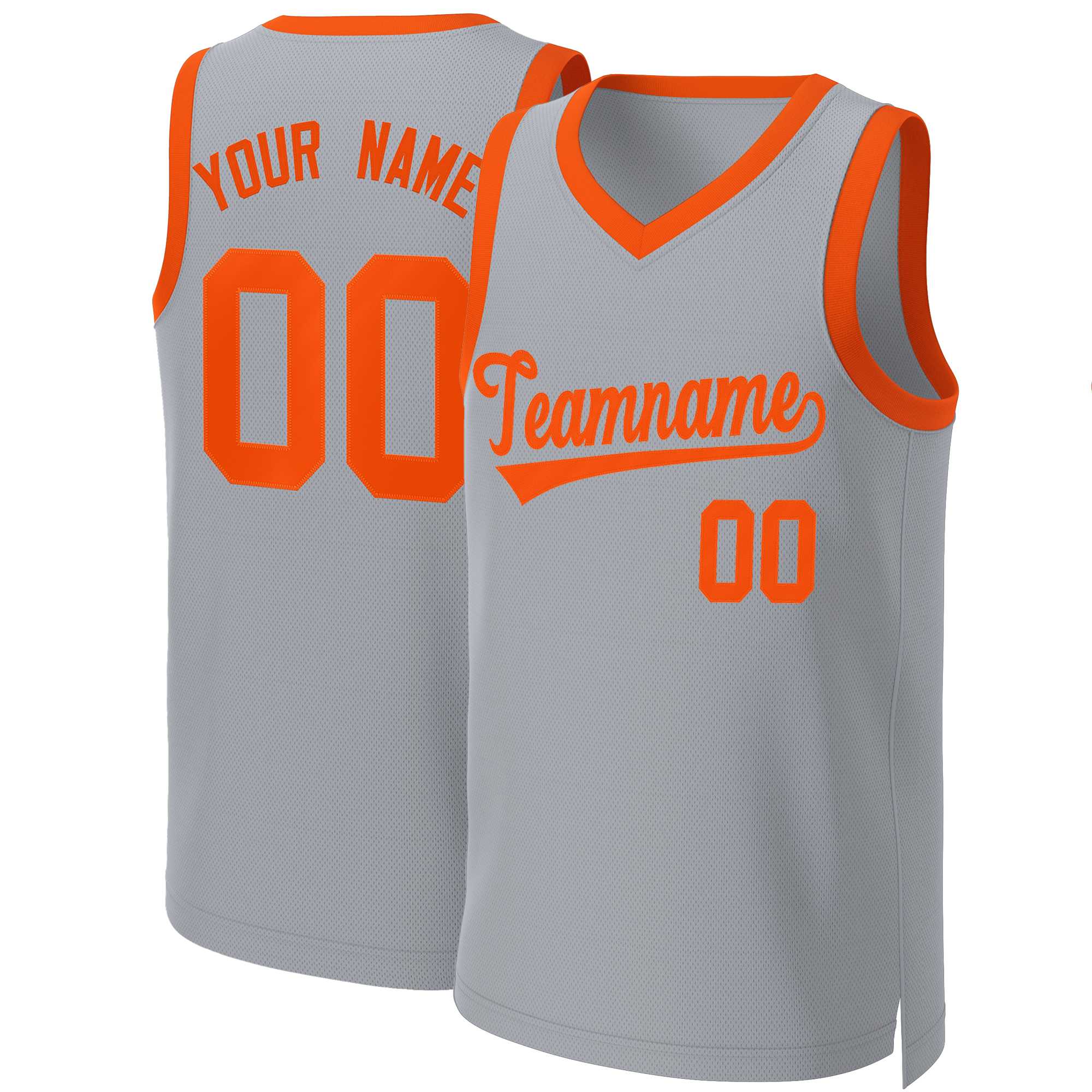 Custom Gray Orange Classic Tops Basketball Jersey | KXKSHOP