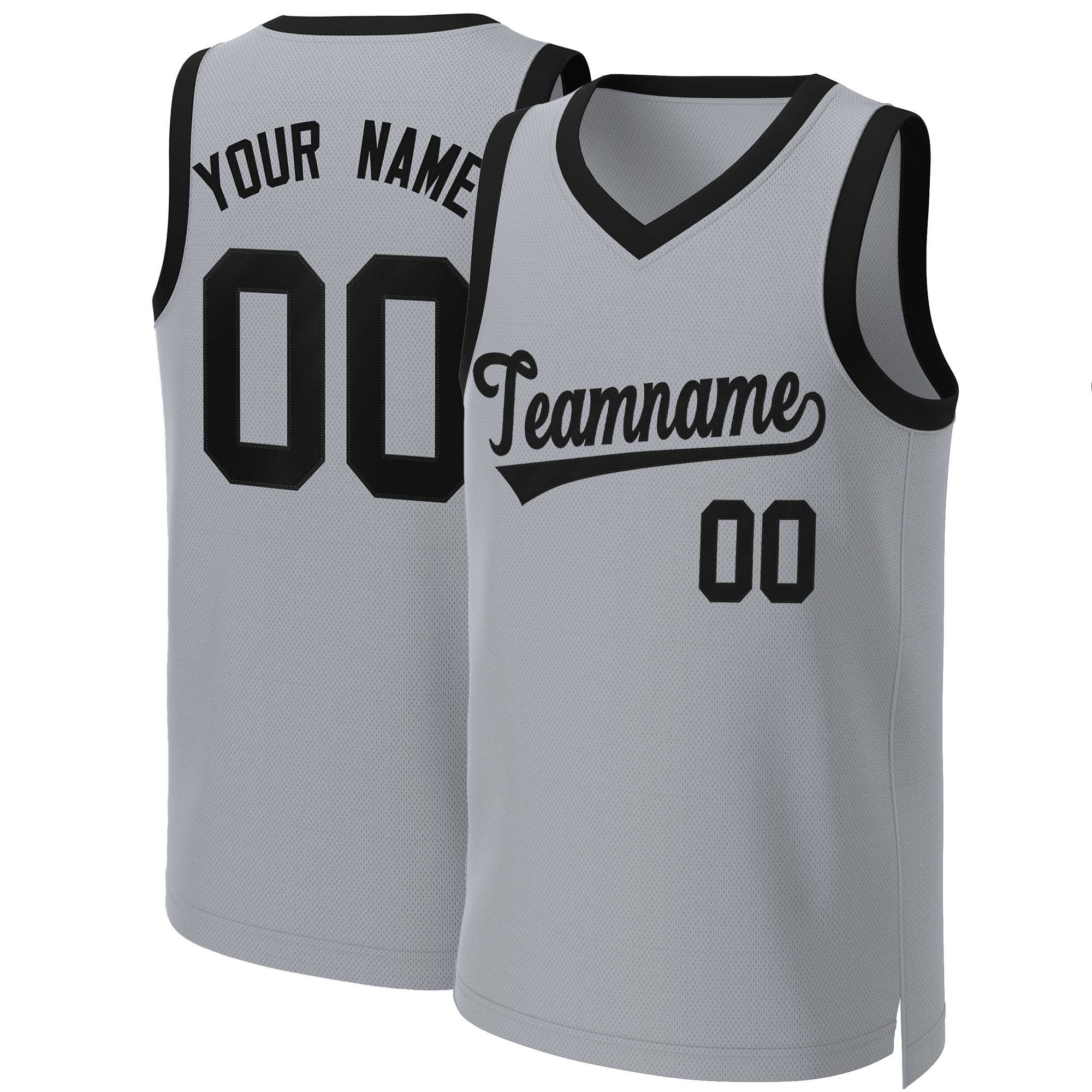 Custom Gray Black Classic Tops Basketball Jersey | KXKSHOP