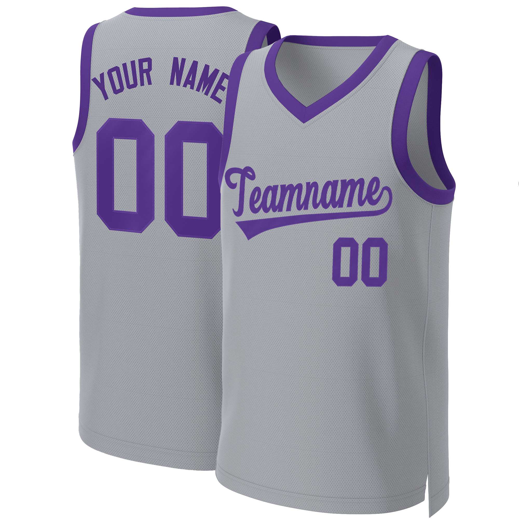 Custom Gray Purple Classic Tops Basketball Jersey | KXKSHOP