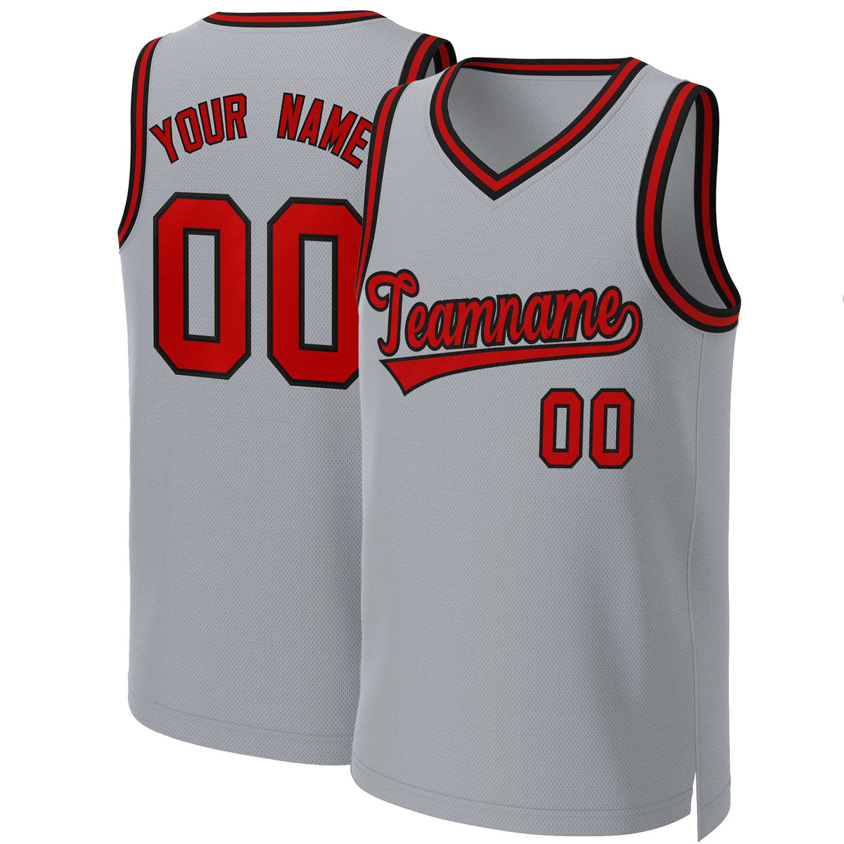 Custom Gray Red-Black Classic Tops Basketball Jersey | KXKSHOP