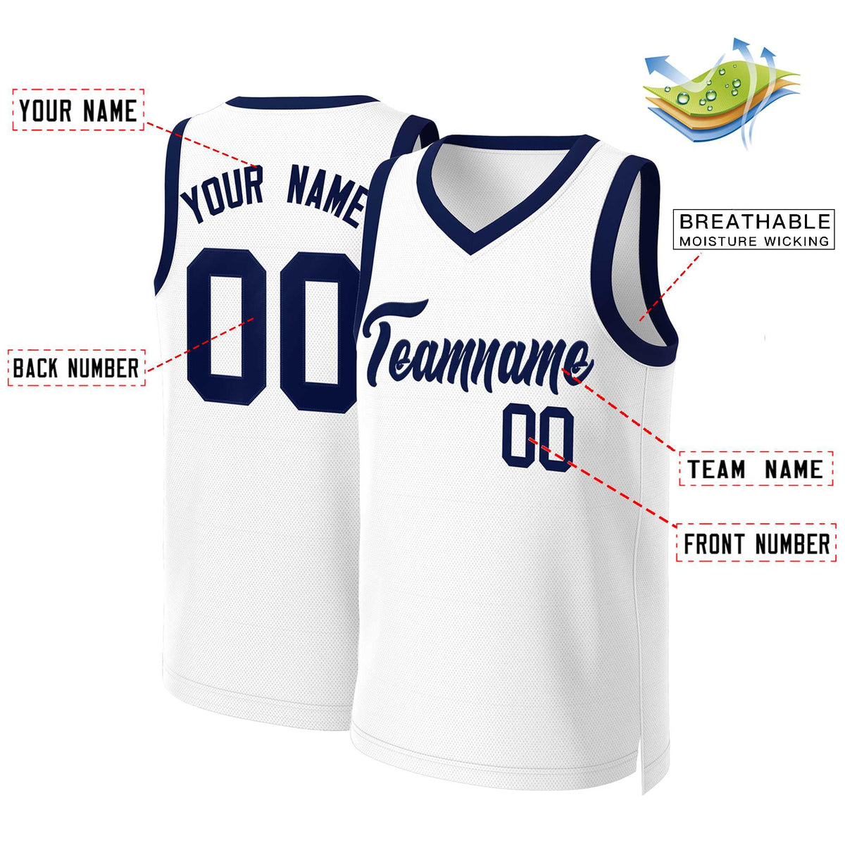Custom White Red Classic Tops Basketball Jersey | KXKSHOP