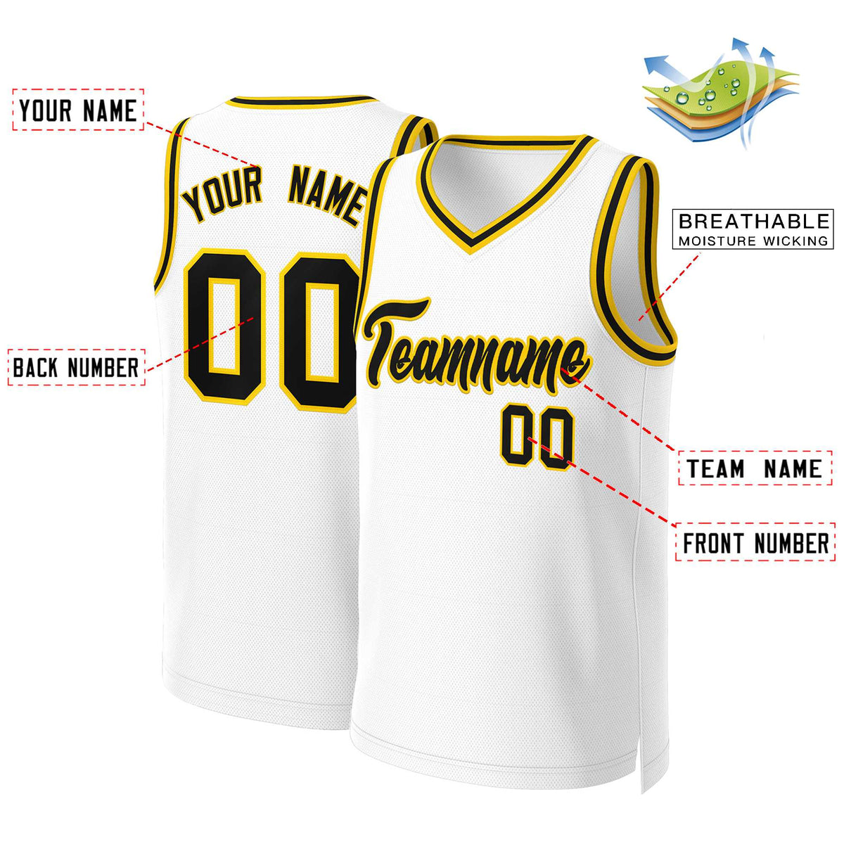 Custom White Red Classic Tops Basketball Jersey | KXKSHOP