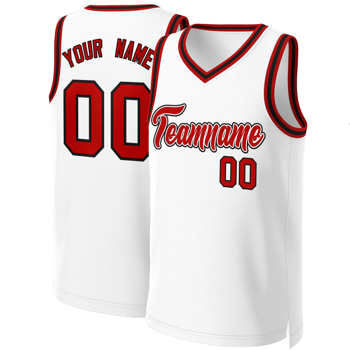 Custom White Red Classic Tops Basketball Jersey | KXKSHOP