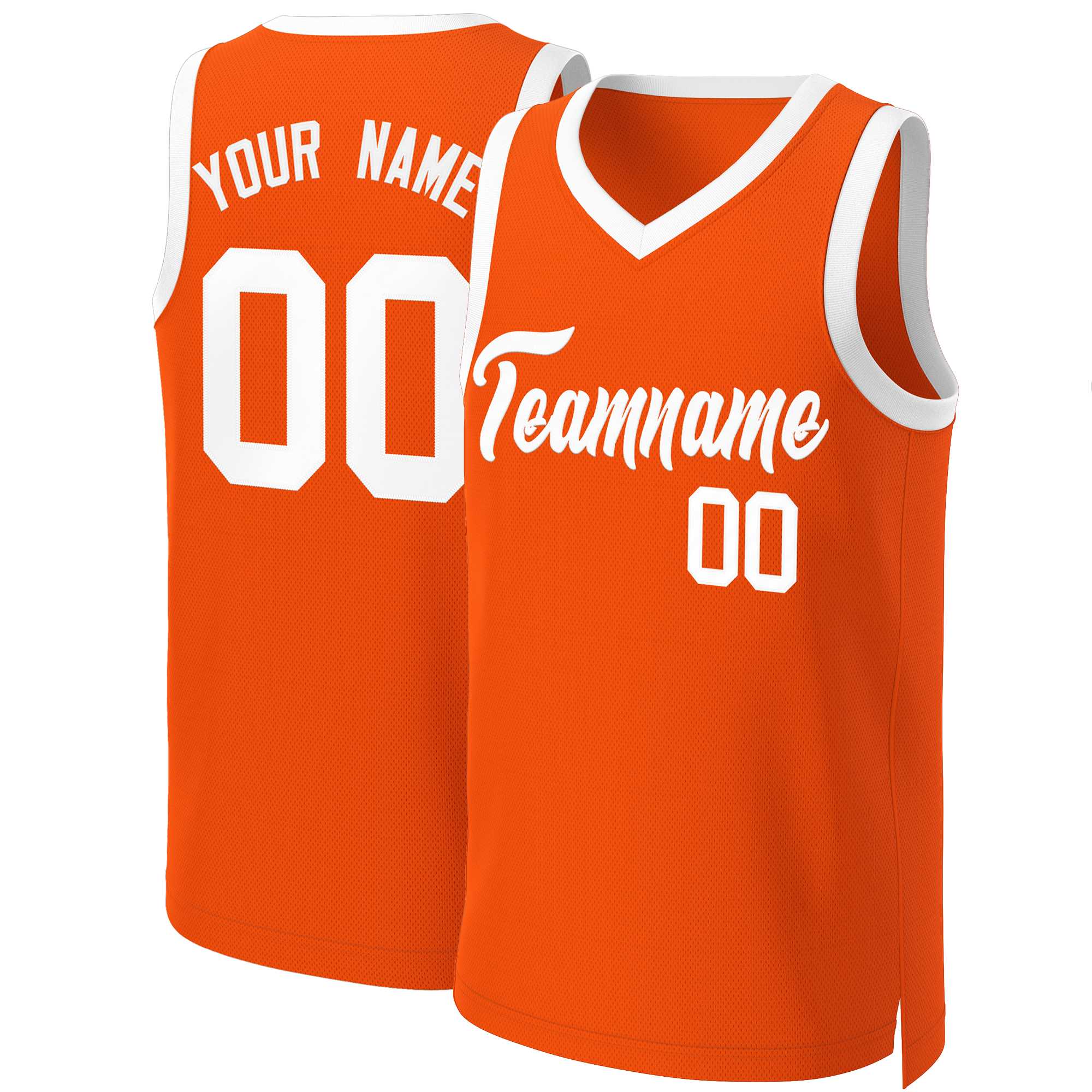 Benutzerdefinierte Orange Weiß Klassische Tops Basketball Jersey