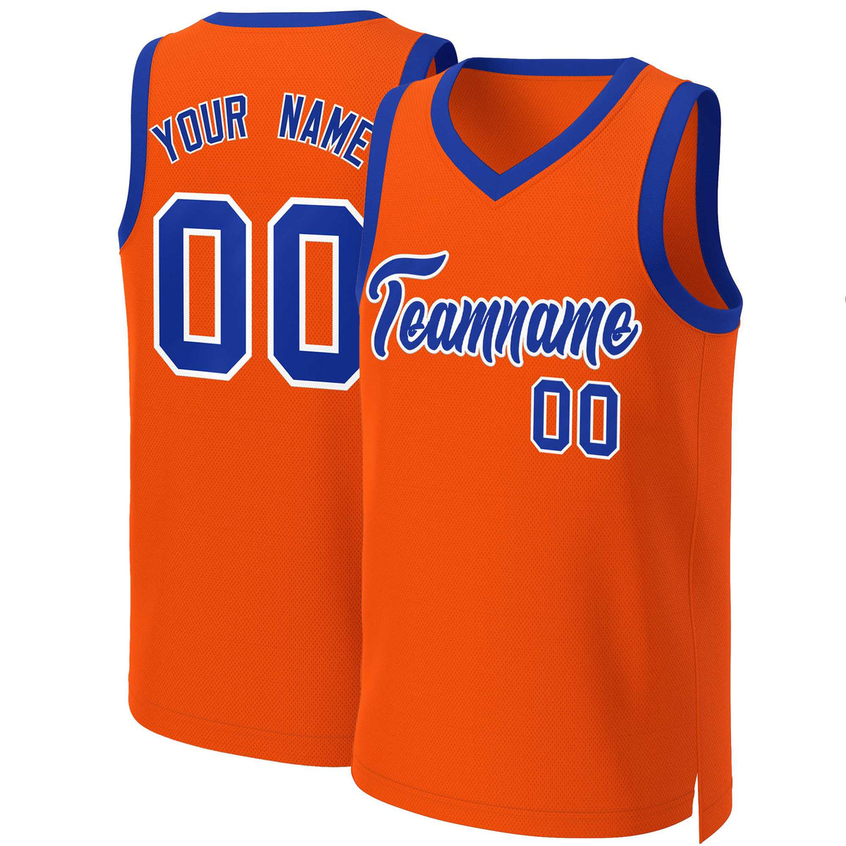 Benutzerdefinierte Orange Royal-Weiß Classic Tops Basketball Jersey