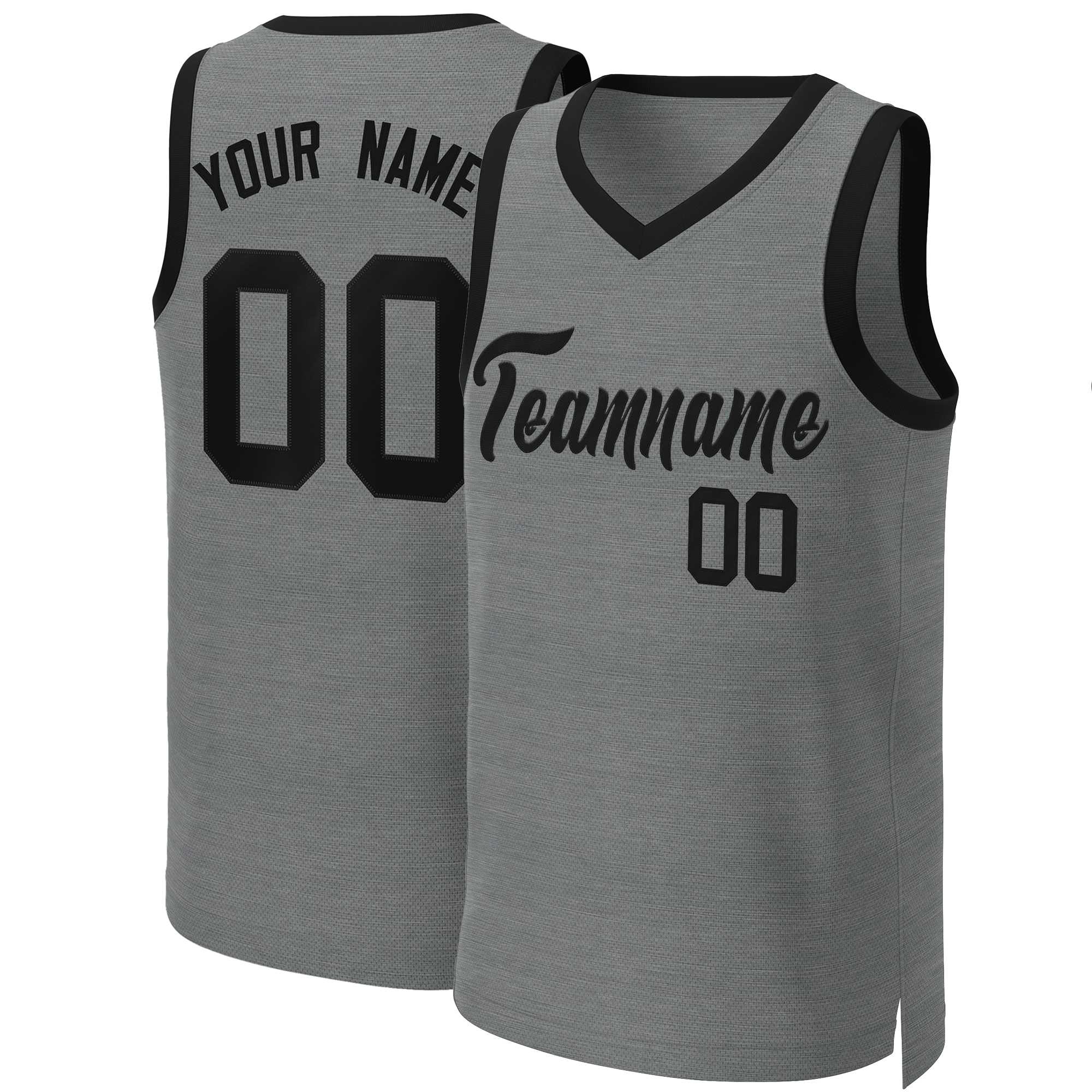 Custom Dark Gray Black Classic Tops Basketball Jersey