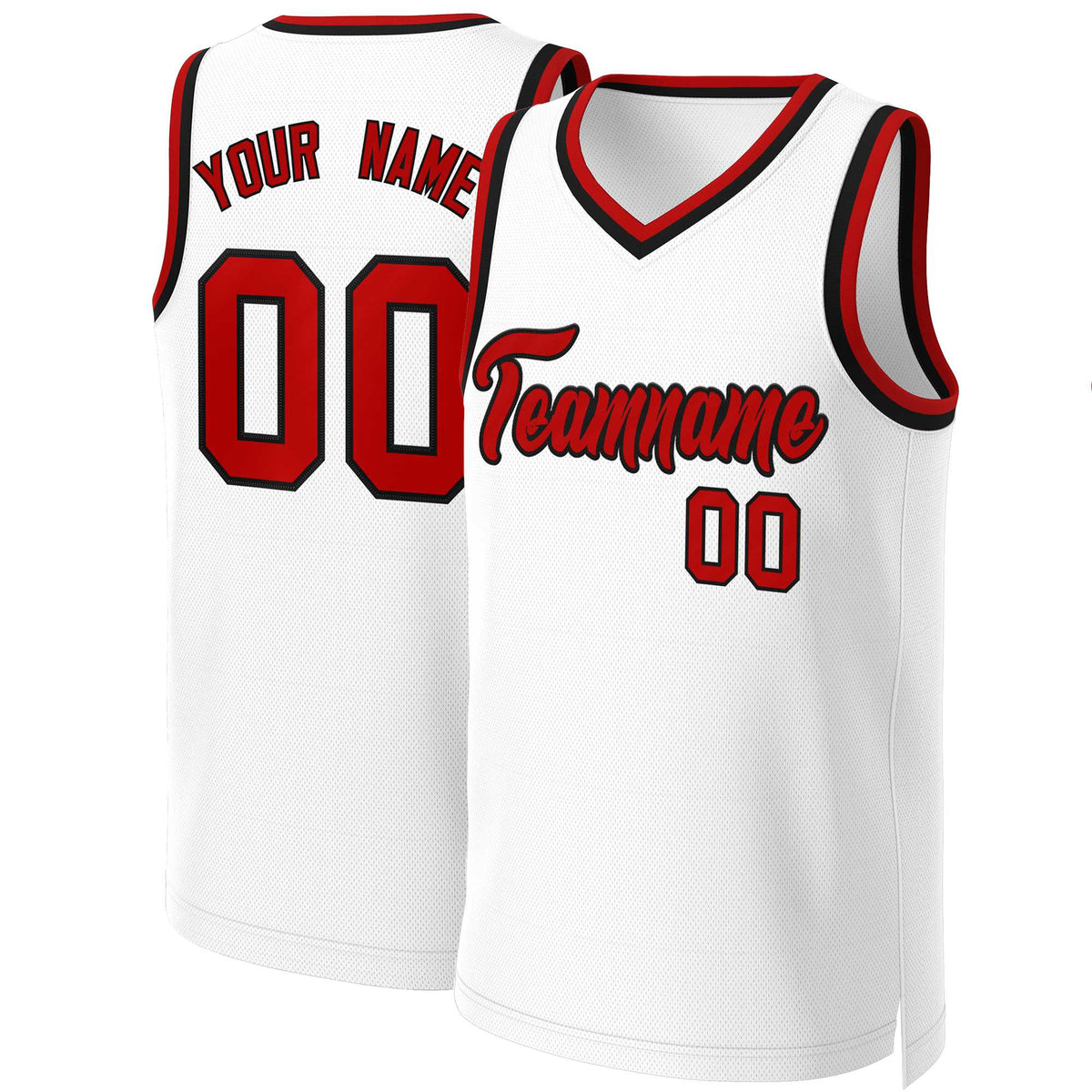 Custom White Red Classic Tops Basketball Jersey | KXKSHOP