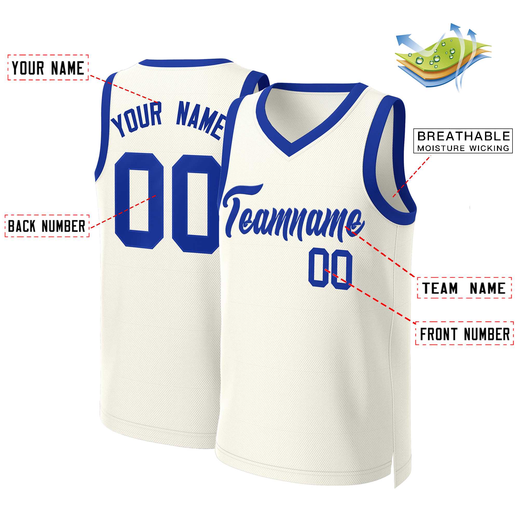 Maillot de basket-ball classique personnalisé Khaki Royal