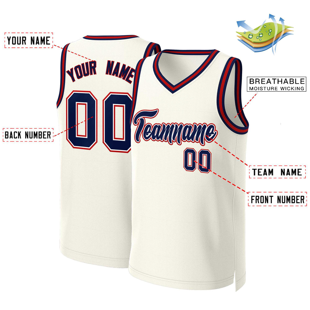 Custom White Red Classic Tops Basketball Jersey | KXKSHOP