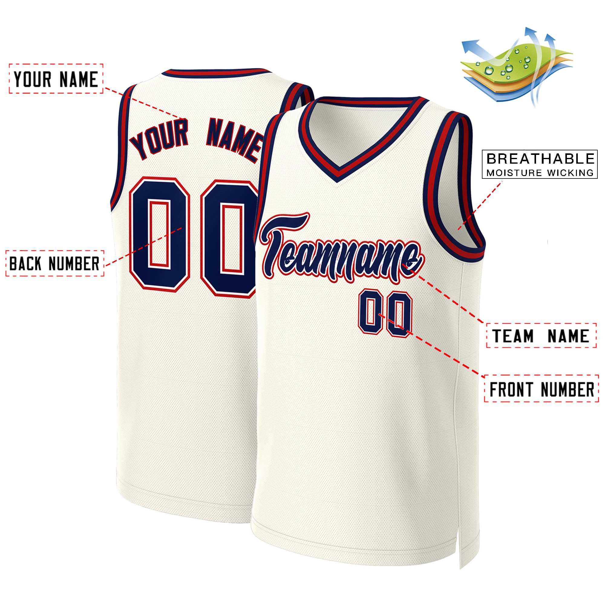 Custom White Red Classic Tops Basketball Jersey | KXKSHOP