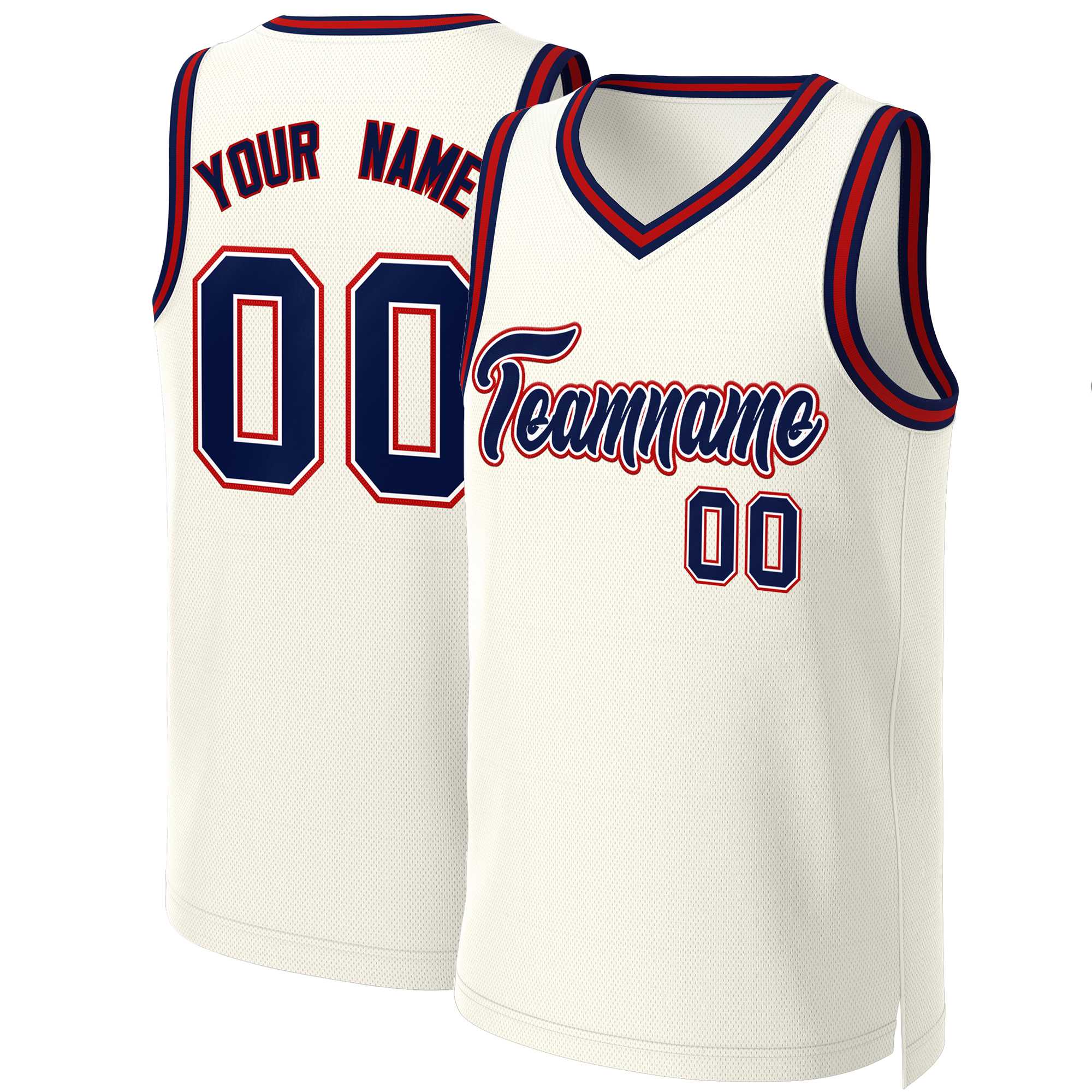 Custom White Red Classic Tops Basketball Jersey | KXKSHOP