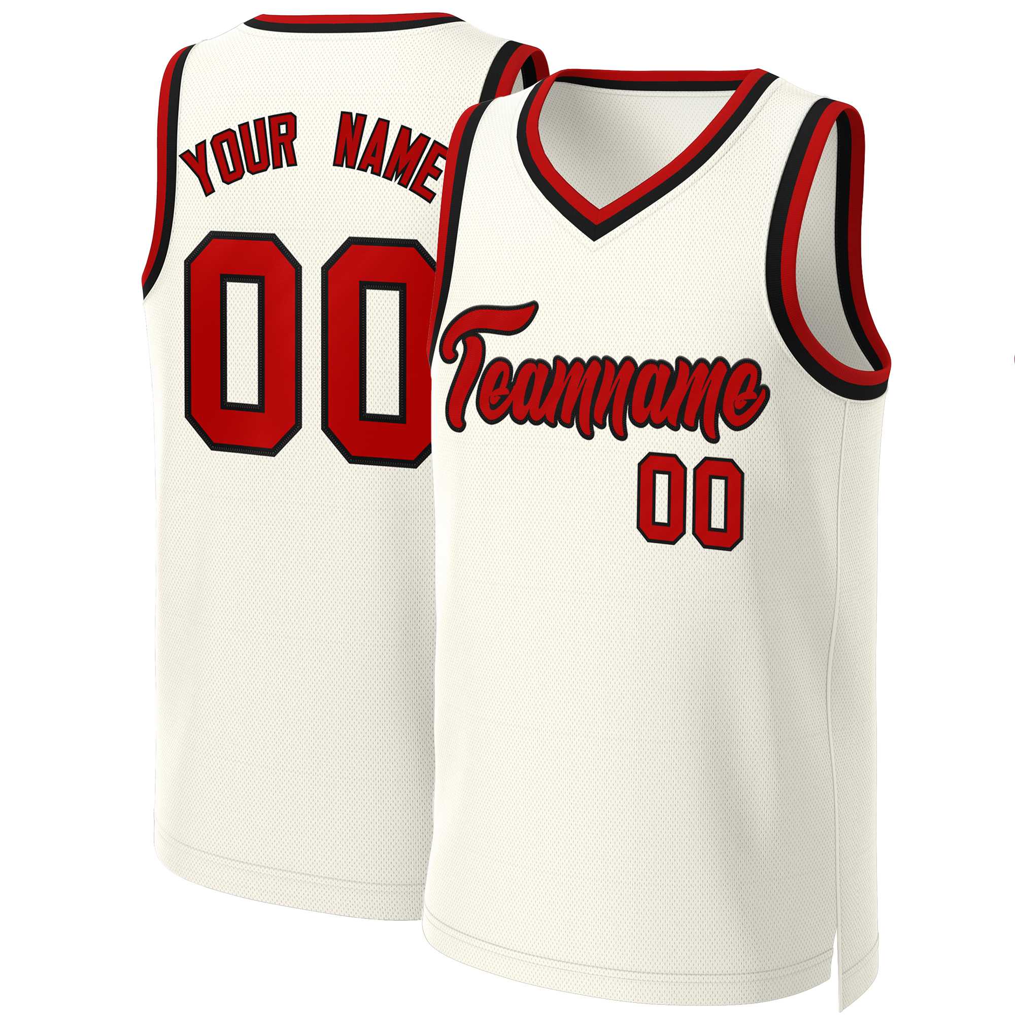 Custom White Red Classic Tops Basketball Jersey | KXKSHOP
