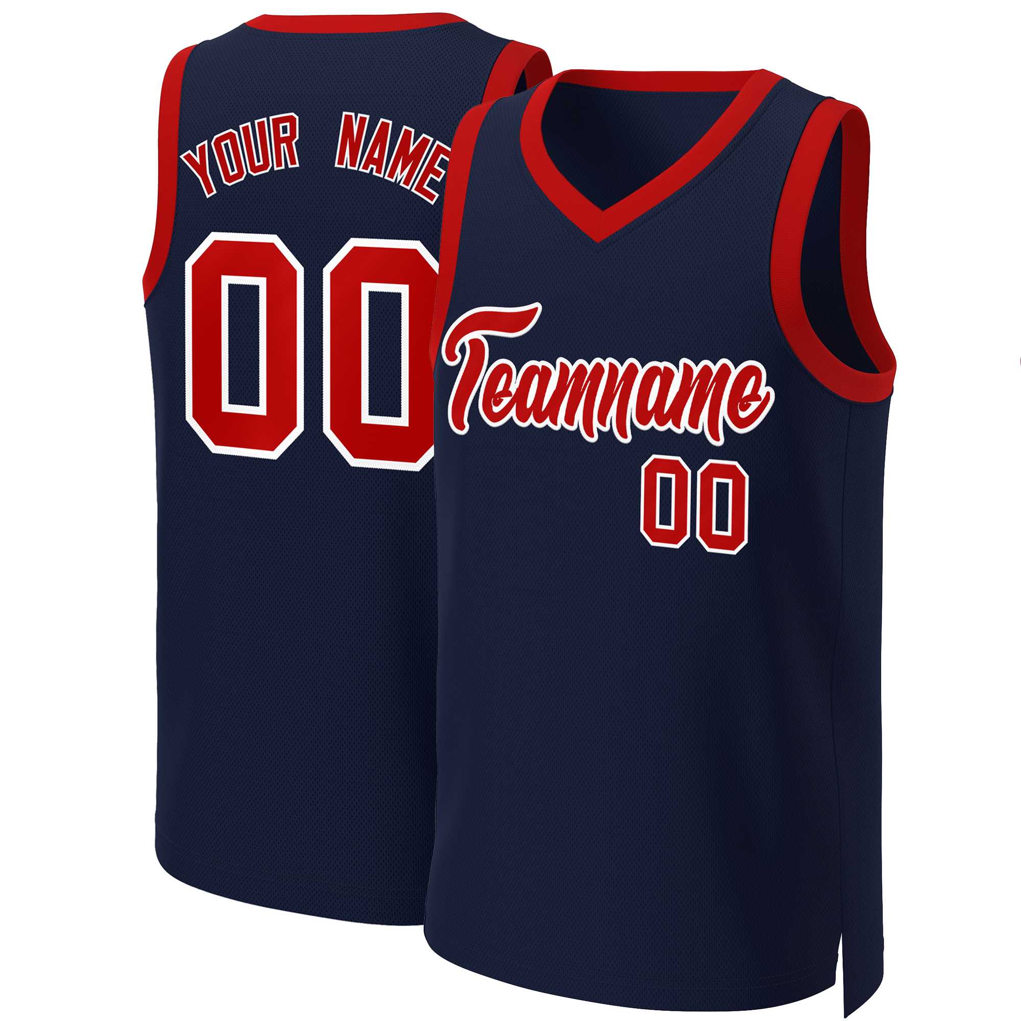 Custom White Red Classic Tops Basketball Jersey | KXKSHOP