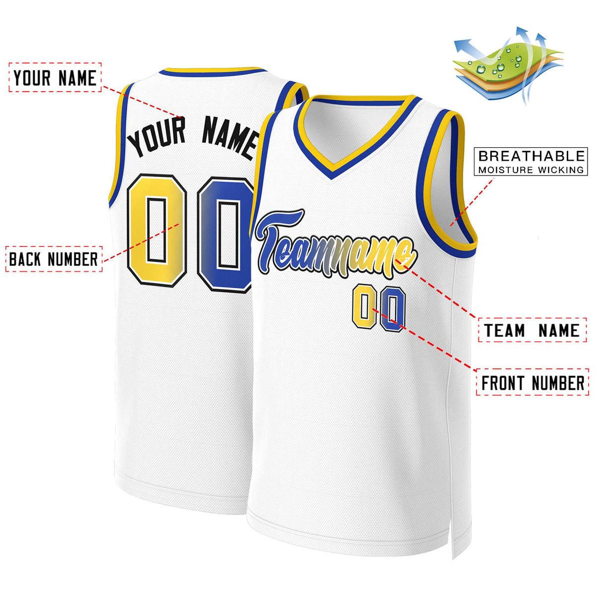 Custom White Red Classic Tops Basketball Jersey | KXKSHOP