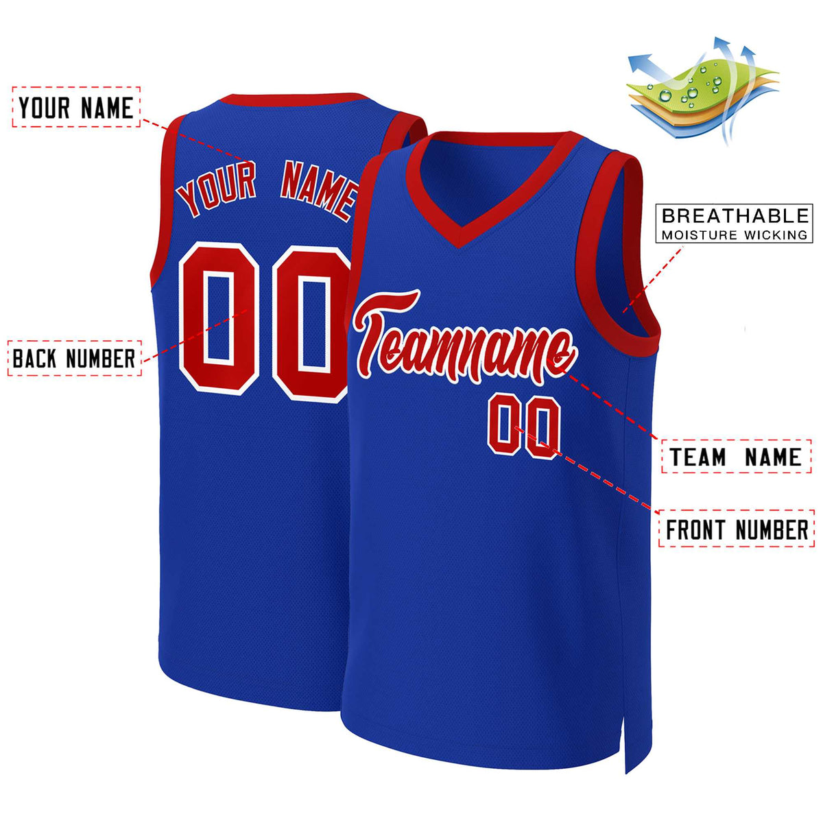 Custom White Red Classic Tops Basketball Jersey | KXKSHOP