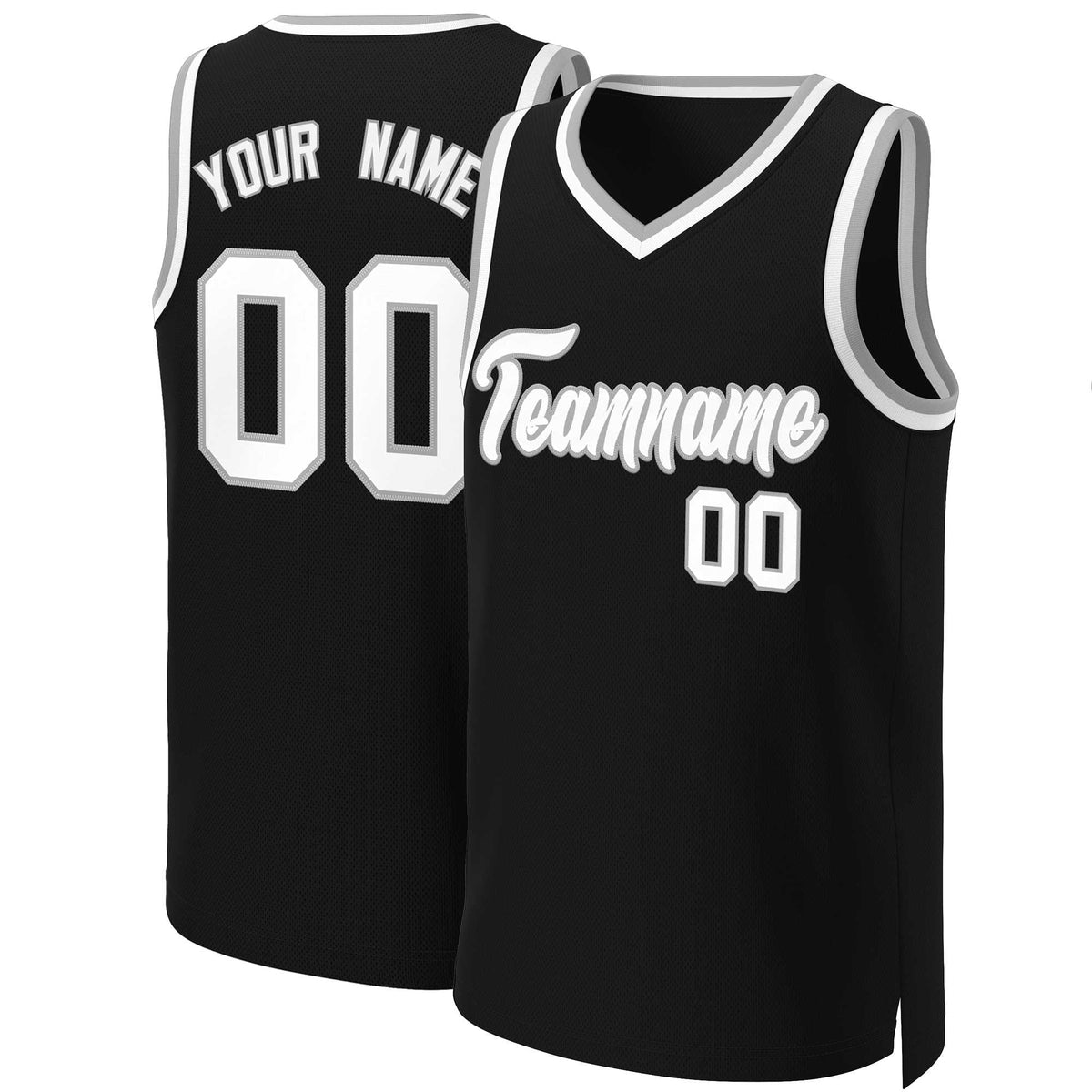 Custom Black White-Gray Classic Tops Basketball Jersey