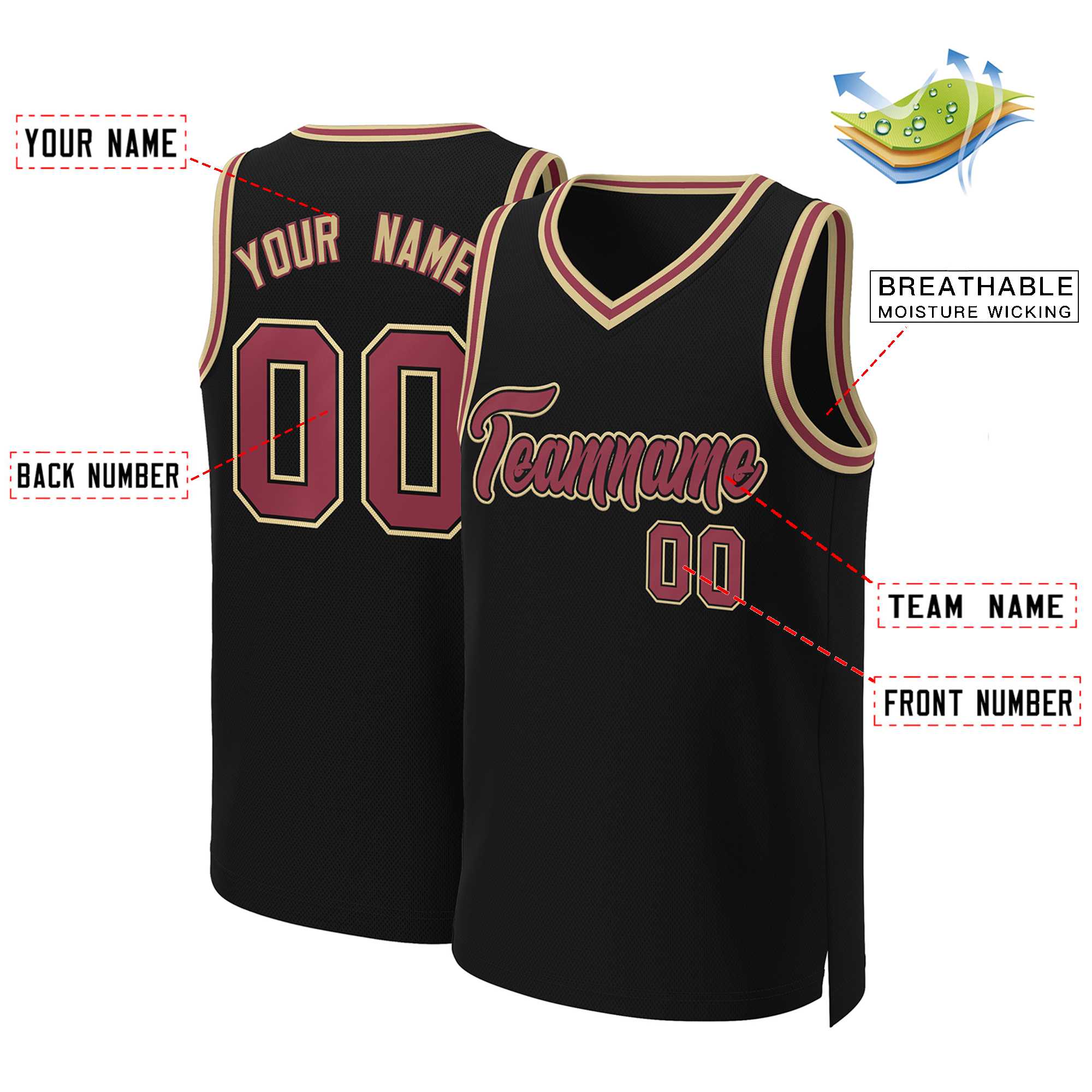 Custom White Red Classic Tops Basketball Jersey | KXKSHOP