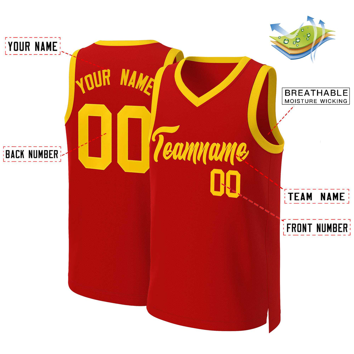 Custom White Red Classic Tops Basketball Jersey | KXKSHOP
